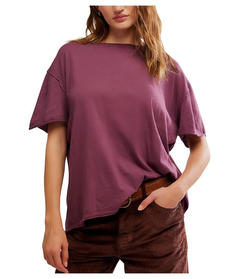 フリーピープル レディース トップス シャツ Free People Nina Tee Maroon マルーン