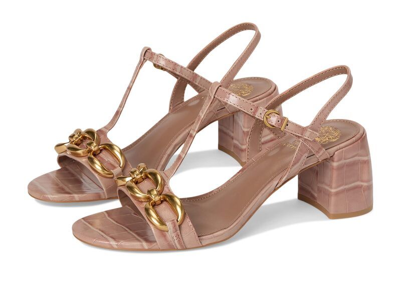ヴィンスカムート レディース シューズ ヒール サンダル Vince Camuto Chirie Chain Link Block Heel Sandals Chai Latte