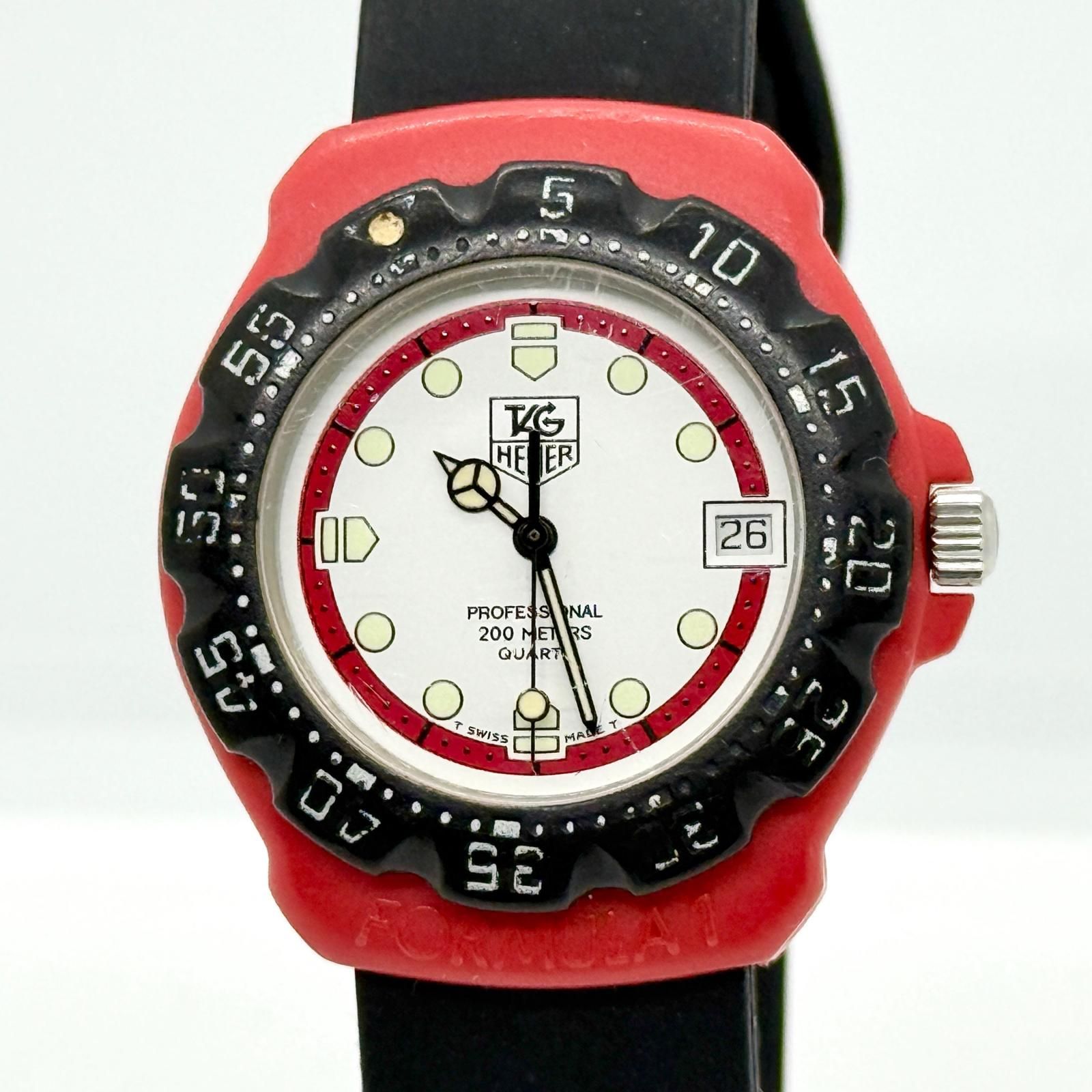 本物 TAG HEUER 385.513/1 フォーミュラ1 ホワイト文字盤 クオーツ デイト 3針 ダイバーズウォッチ タグホイヤー 札幌市 清田区 平岡 Ｔ TAG HEUER タグホイヤー フォーミュラ1 ラバー/SS 385.513 ホワイト QZ