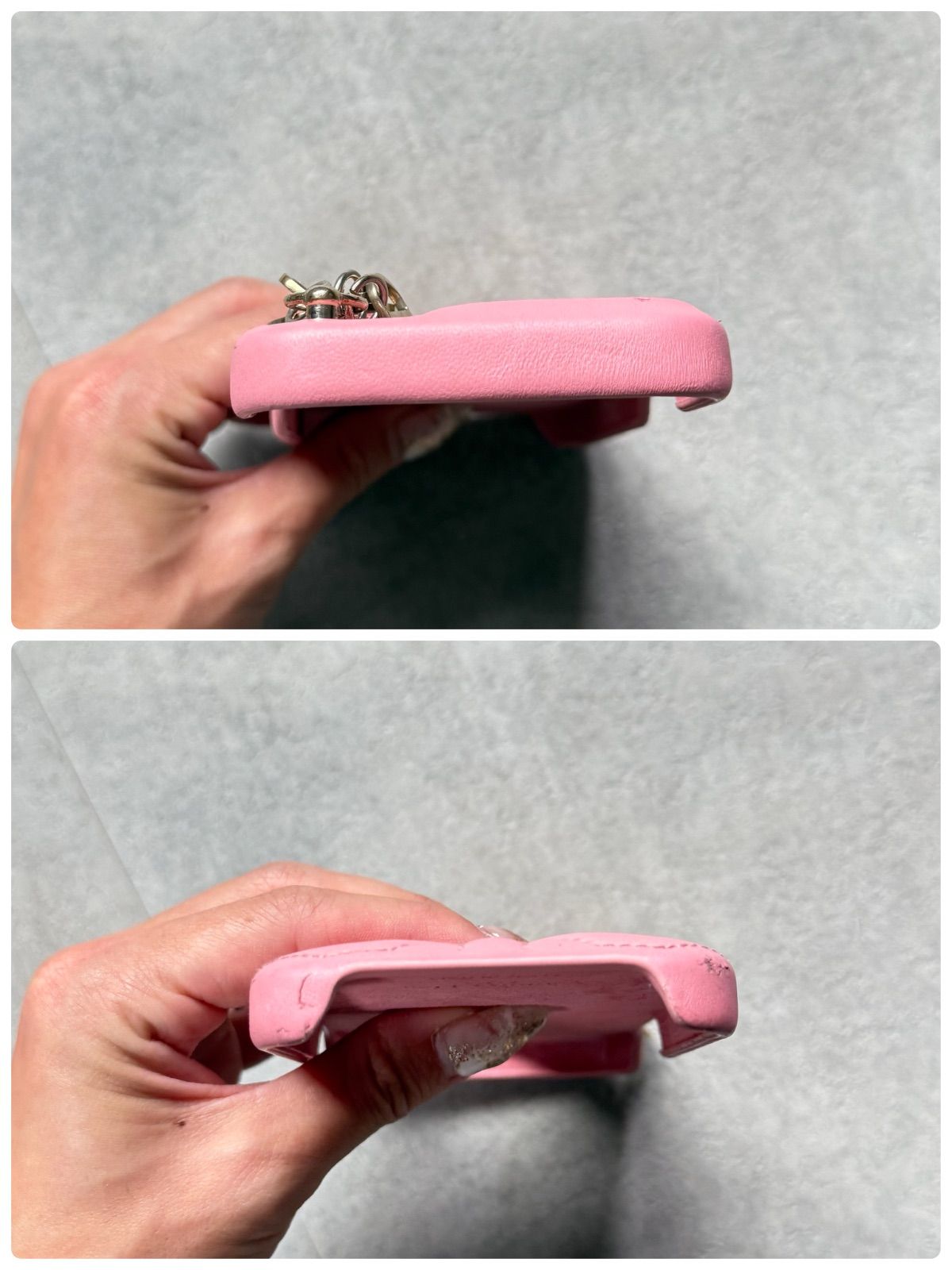 Dior Lady iPhone14pro ケース ピンク レザー - メルカリ