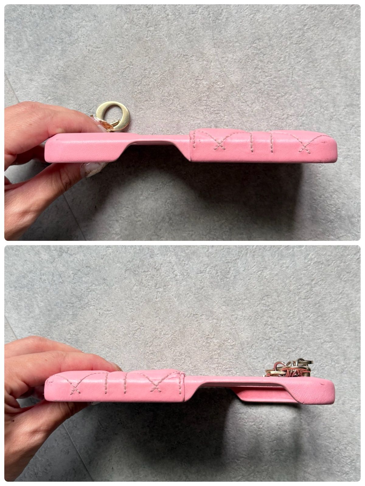 Dior Lady iPhone14pro ケース ピンク レザー - メルカリ