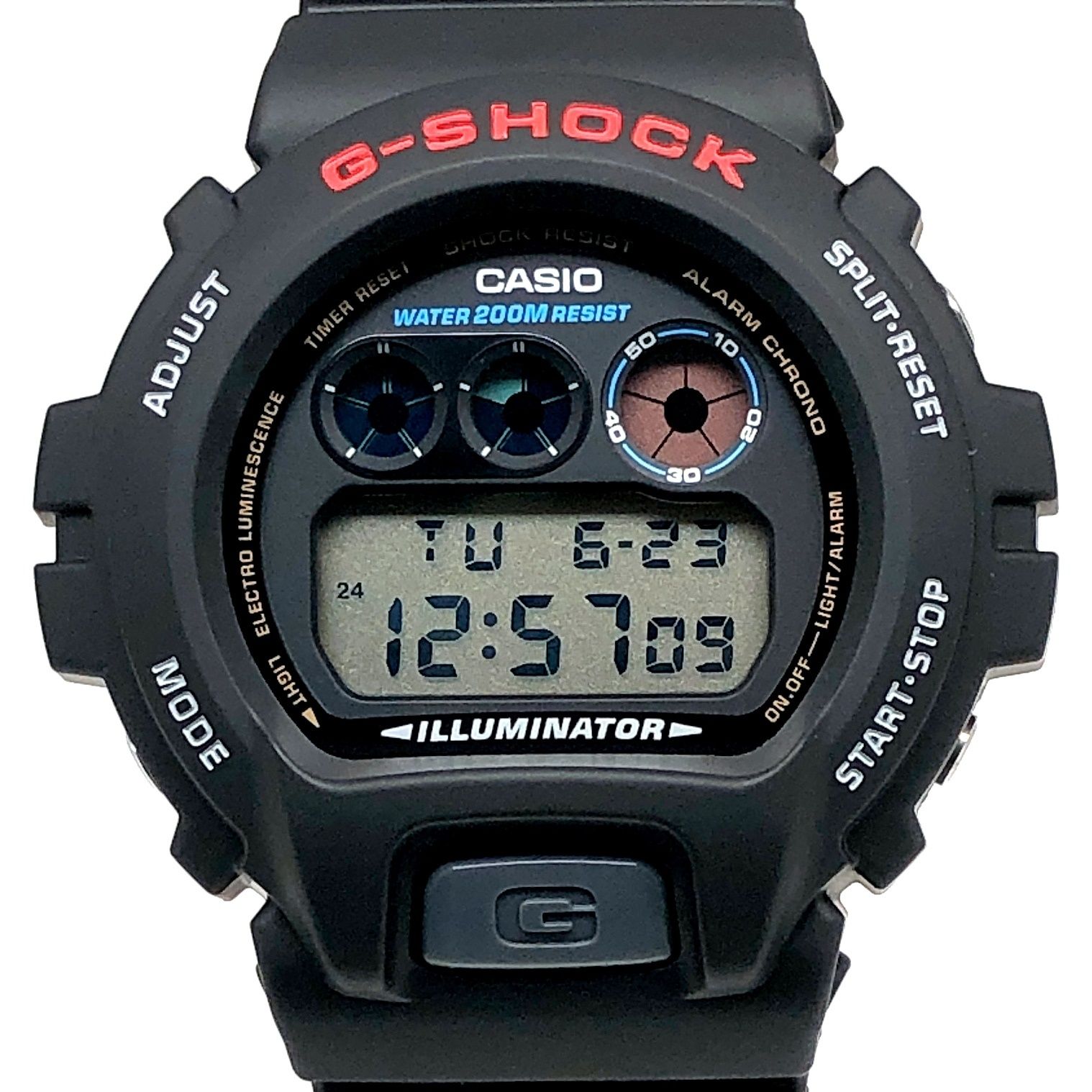 G-SHOCK ジーショック DW-6900-1V M1289 海外モデル ILLUMINATOR 200M表記 3つ目モデル ELバックライト 1995年2月発売