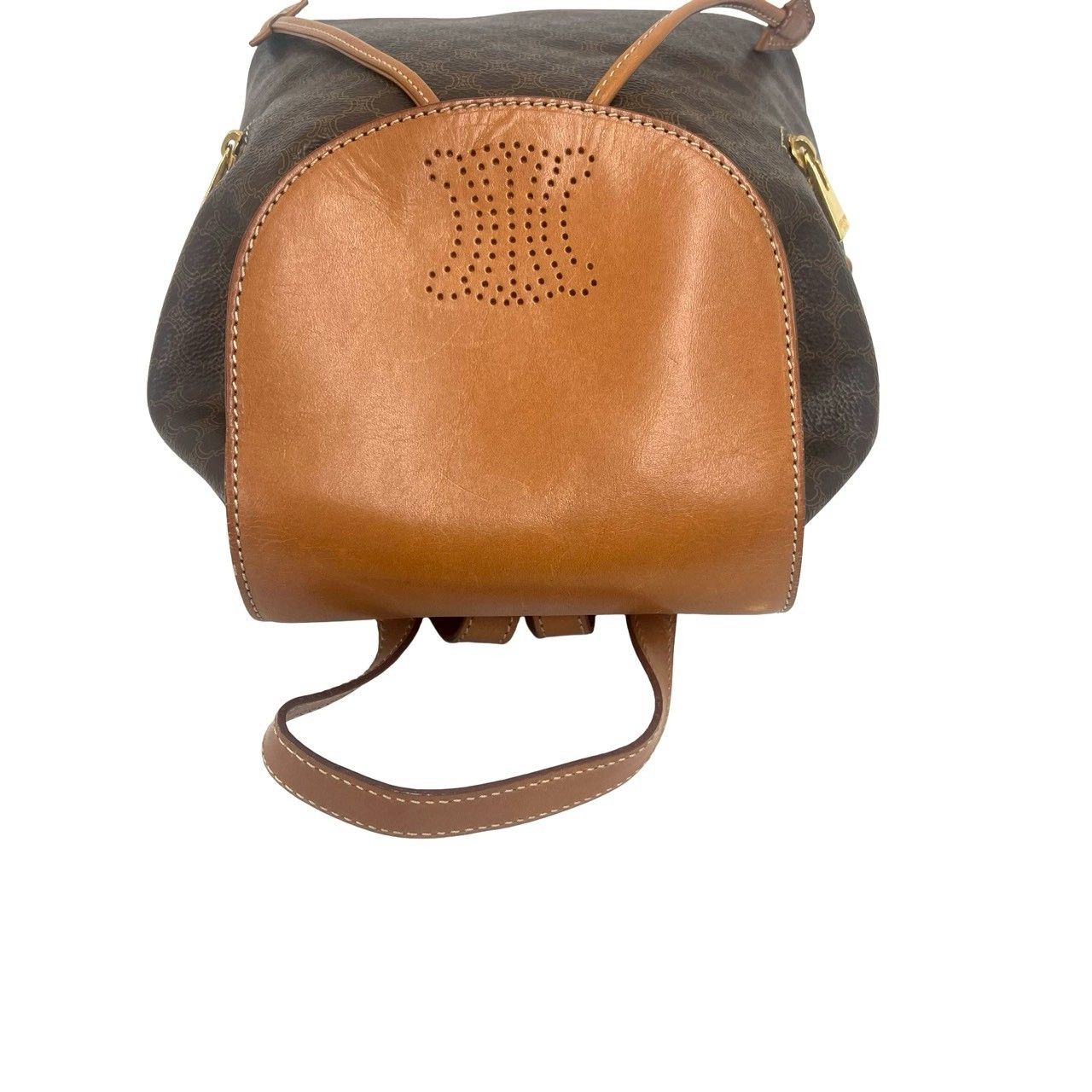 ★ 未使用品 タグ付き CELINE セリーヌ 巾着リュックサック マカダム 極 美品 CELINE セリーヌ ヴィンテージ マカダム ブラゾン トリオンフ