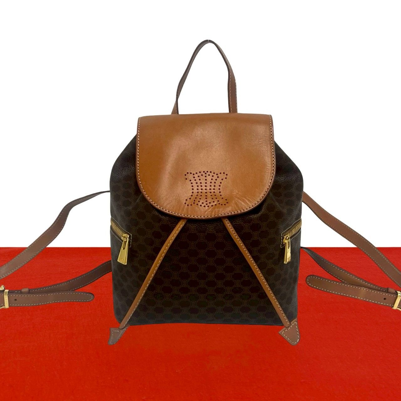 極 美品 CELINE セリーヌ ヴィンテージ マカダム ブラゾン トリオンフ