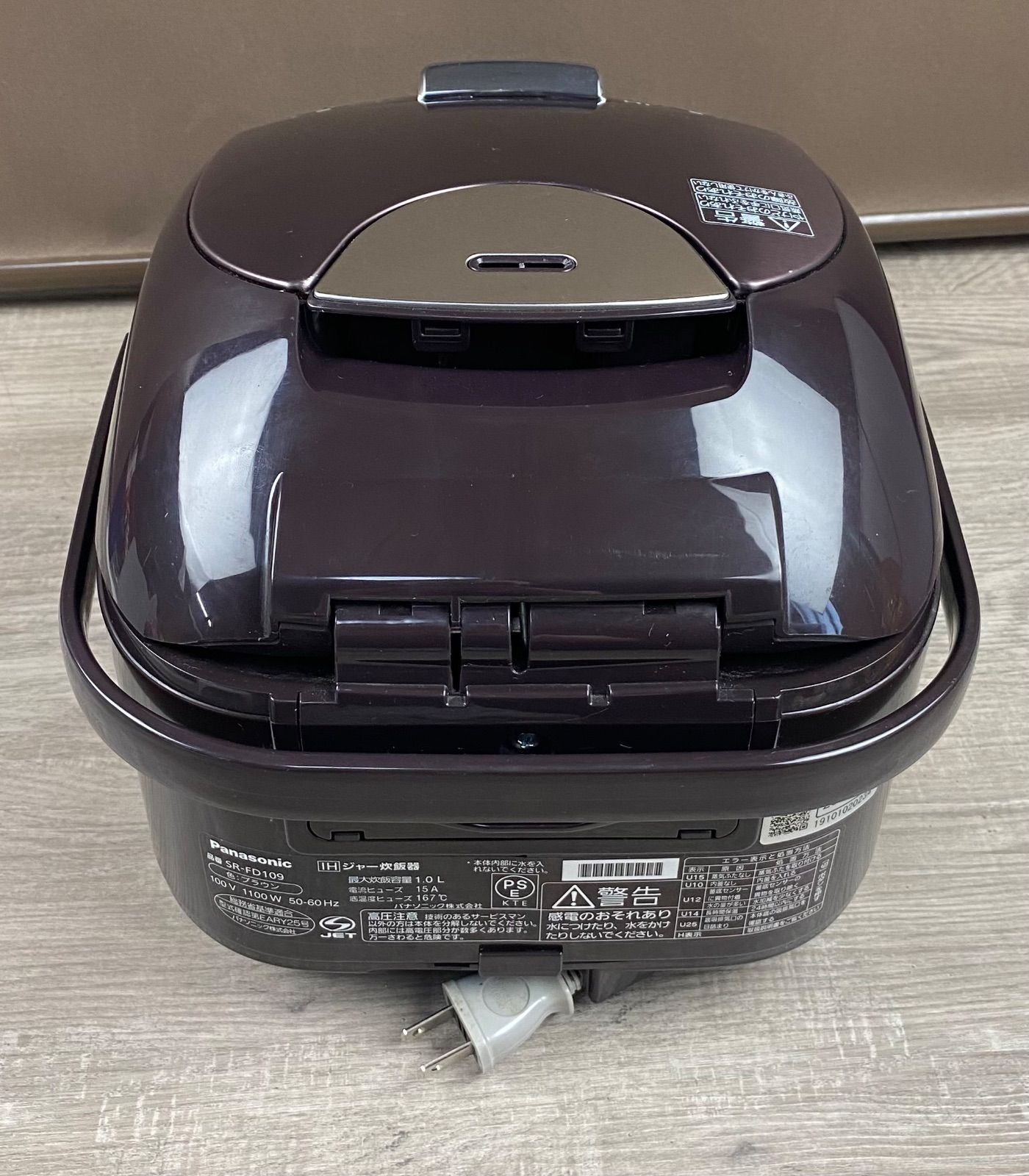 Panasonic】IHジャー炊飯器 SR-FD109-T ブラウン 5.5合炊き 26WK1059 