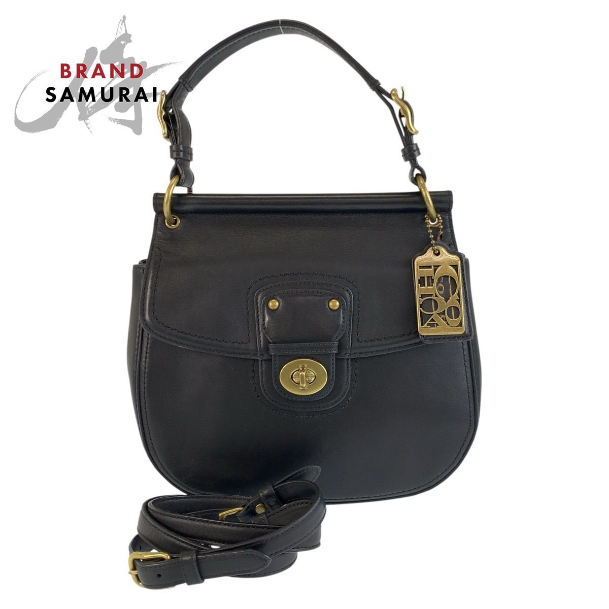 美品 COACH コーチ ニューウィリス ブラック 黒 ゴールド金具 レザー ハンドバッグ ショルダーバッグ レディース 602998【中古】