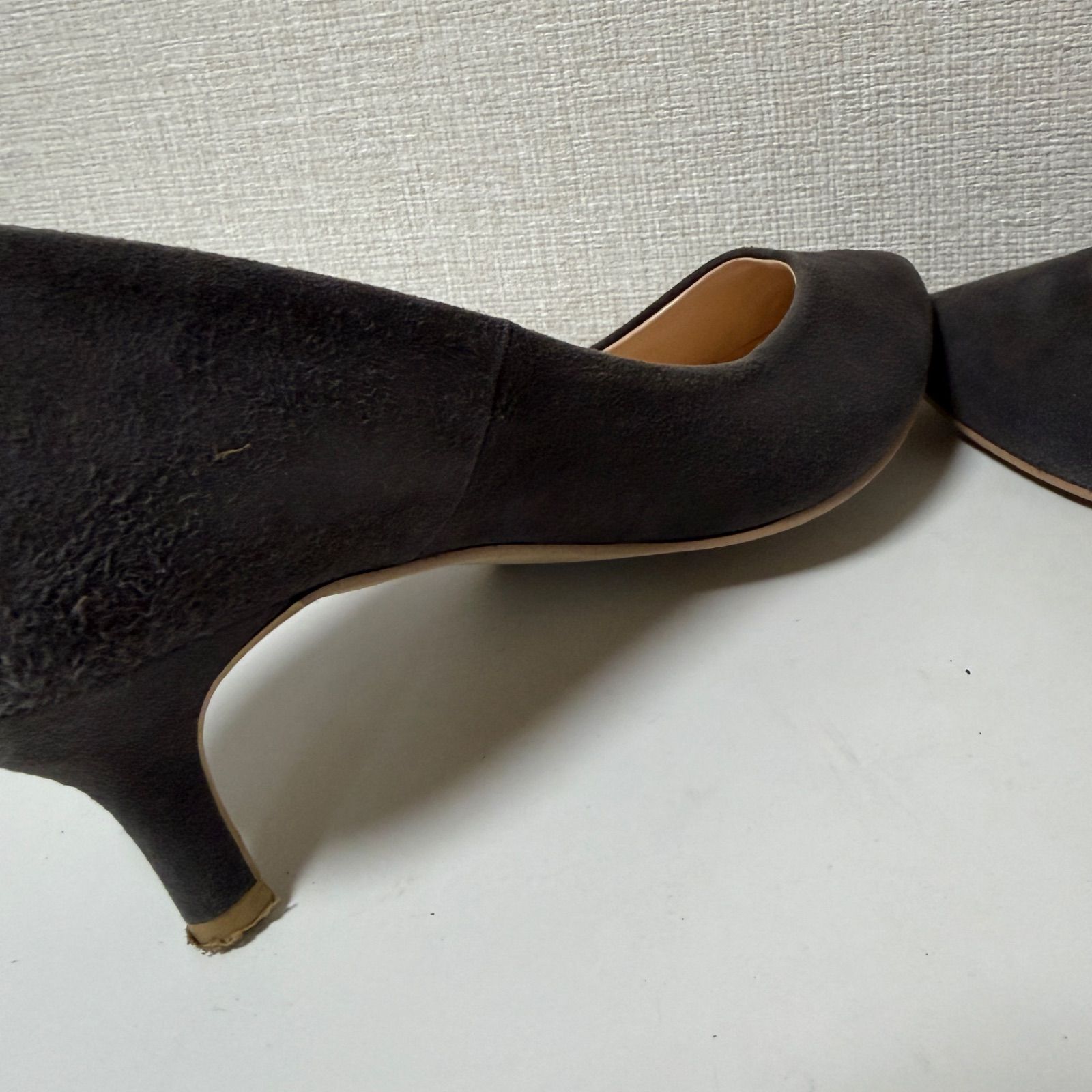 DIANA ダイアナ 黒パンプス 24cm スエード調 ヒール 約5.5cm 日本製