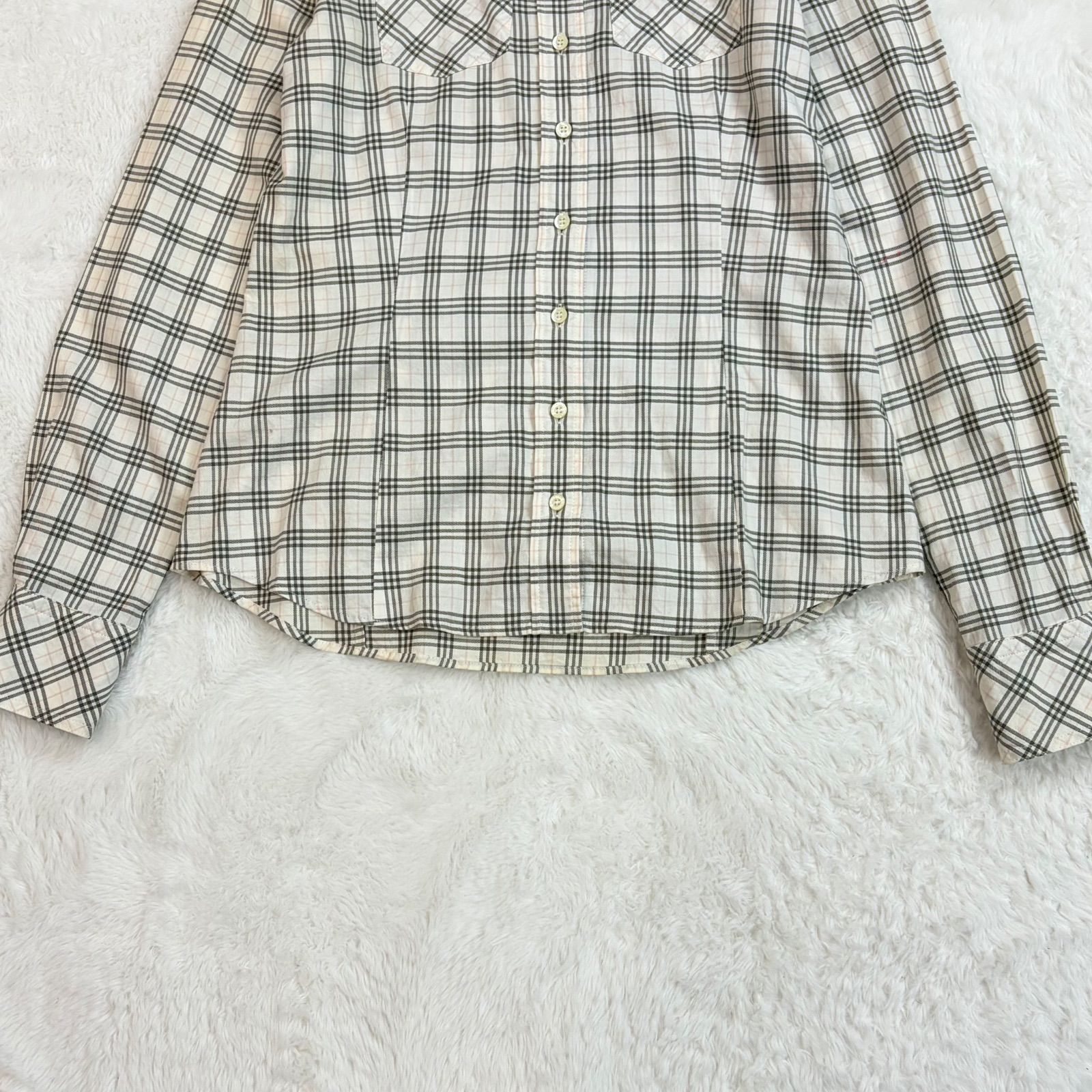 日本製 BURBERRY LONDON バーバリーロンドン 長袖シャツ ブラウス 