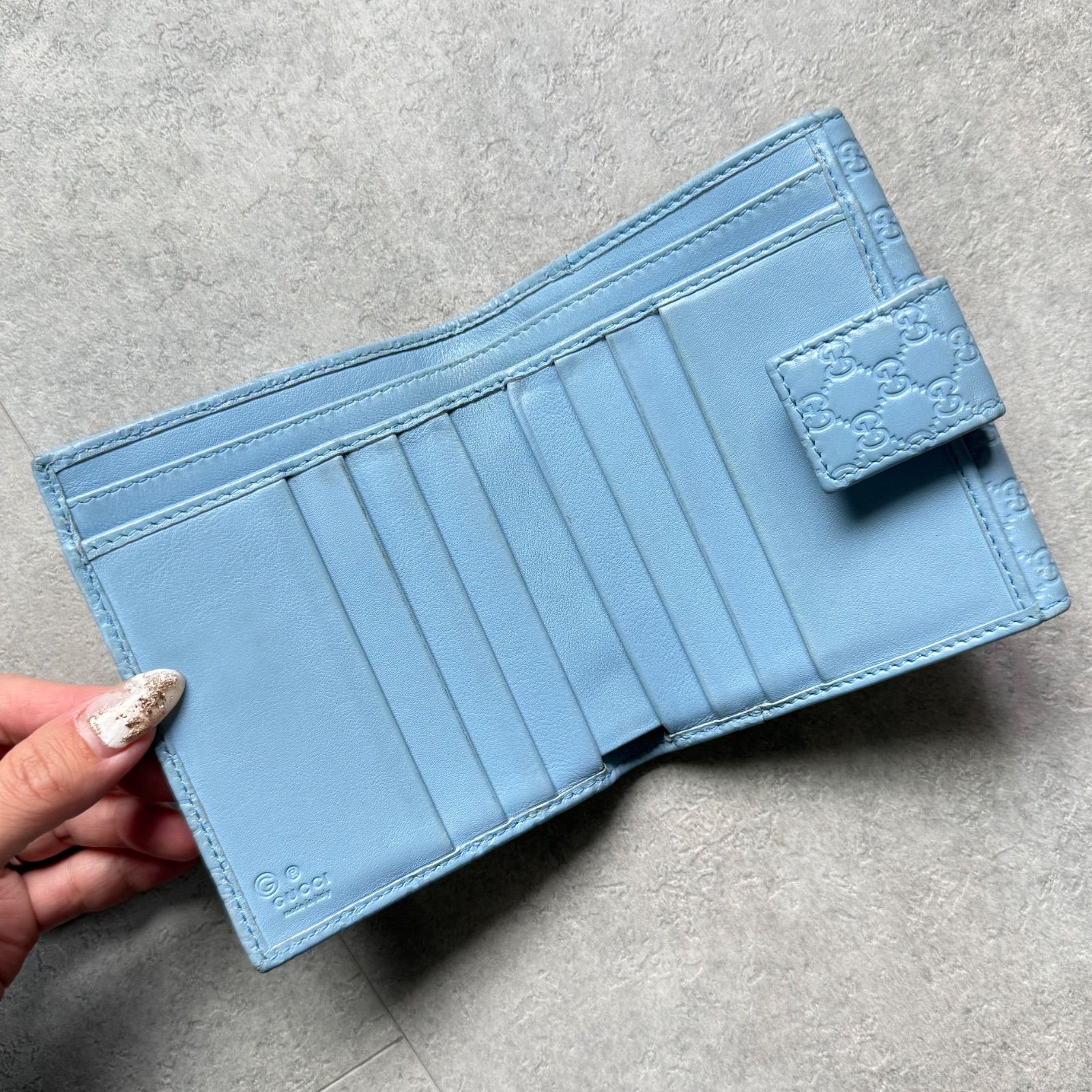 GUCCI グッチ マイクログッチシマ 二つ折り財布 インターロッキング