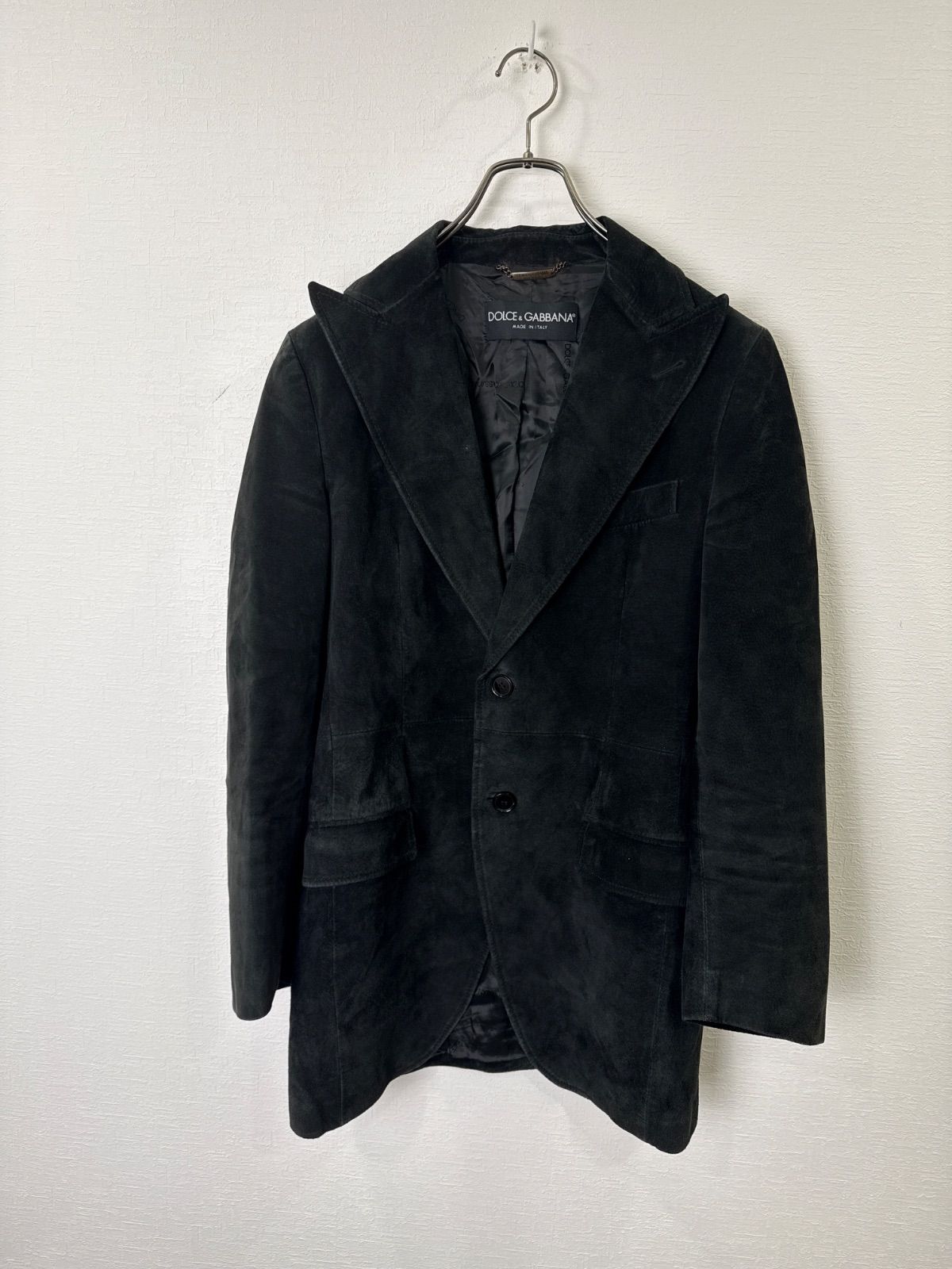 S00271|DOLCE&GABBANA｜ドルチェ&ガッバーナ｜テーラードジャケット｜レザージャケット｜Lambskin｜ラムスキン｜ブラック｜黒｜46｜M｜メンズ｜90S｜Y2K｜古着｜USA古着｜ヴィンテージ｜アメカジ｜ラグジュアリー｜本革｜