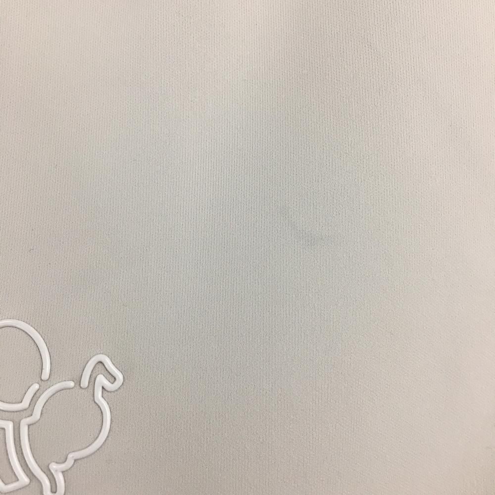 美品】ハチヤーズ 半袖ハイネックシャツ ライトベージュ×白 サイド切替