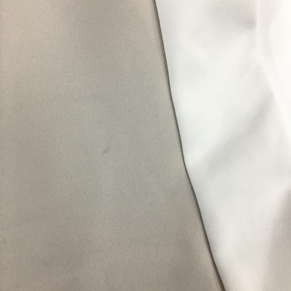 美品】ハチヤーズ 半袖ハイネックシャツ ライトベージュ×白 サイド切替