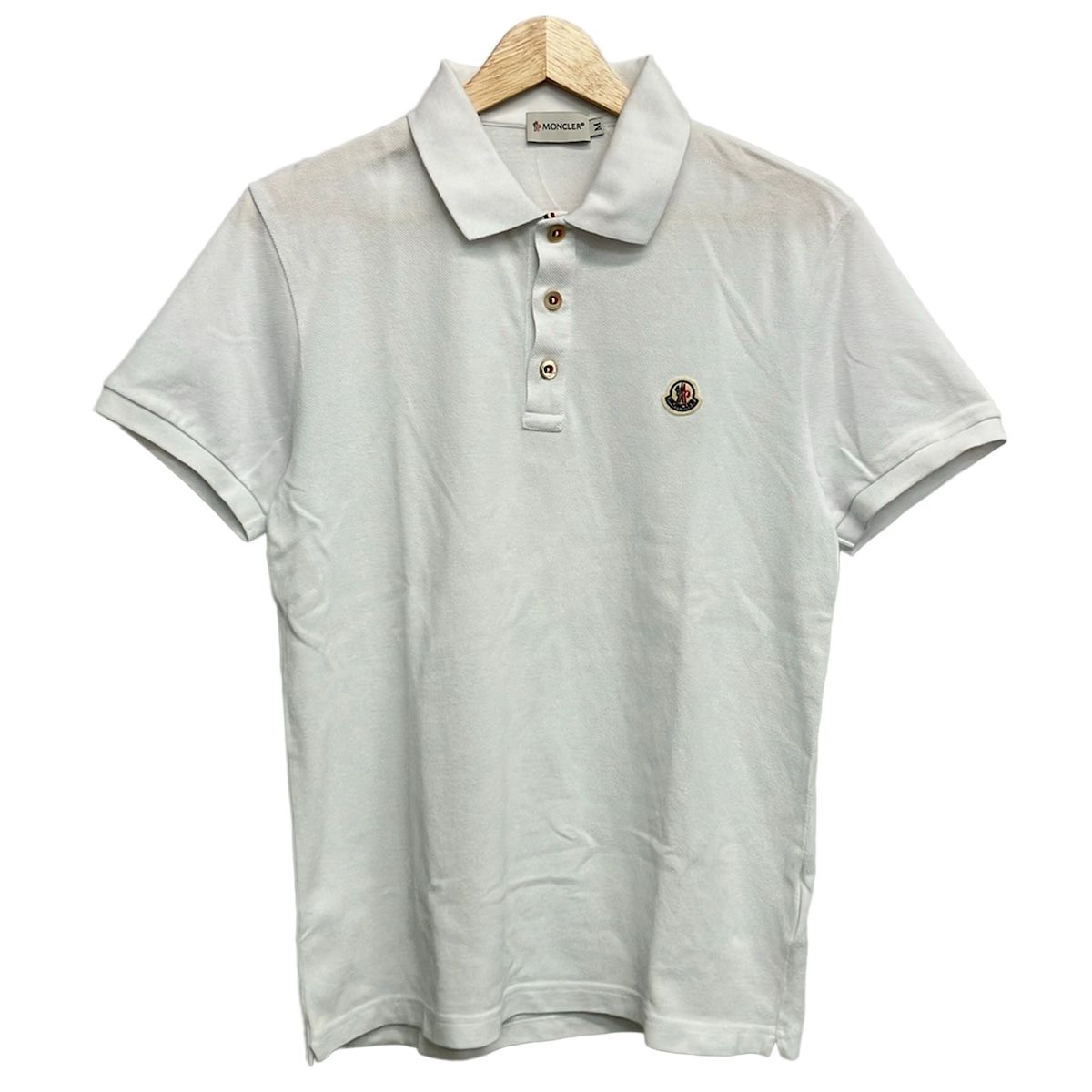 MONCLER(モンクレール) 半袖ポロシャツ サイズM メンズ美品 MAGLIA POLO MANICA CORTA 白