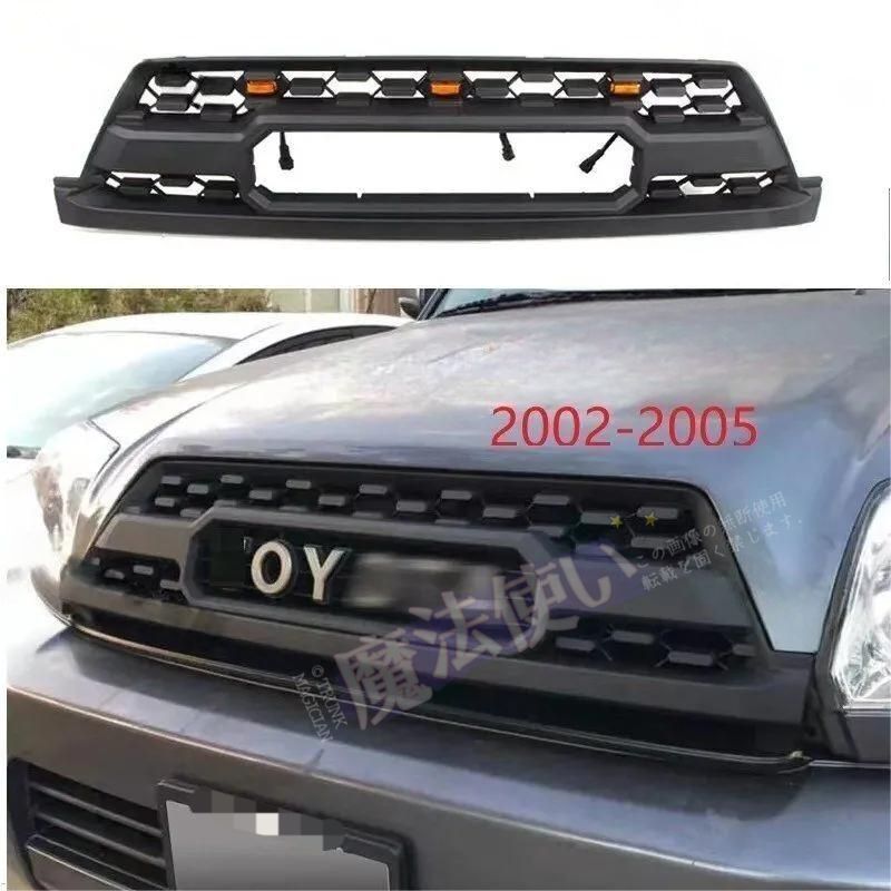 トヨタ4Runner/ハイラックスサーフ 2002-2005年 ABS樹脂製 フロントレース メッシュ保護カバー LEDロゴ付き