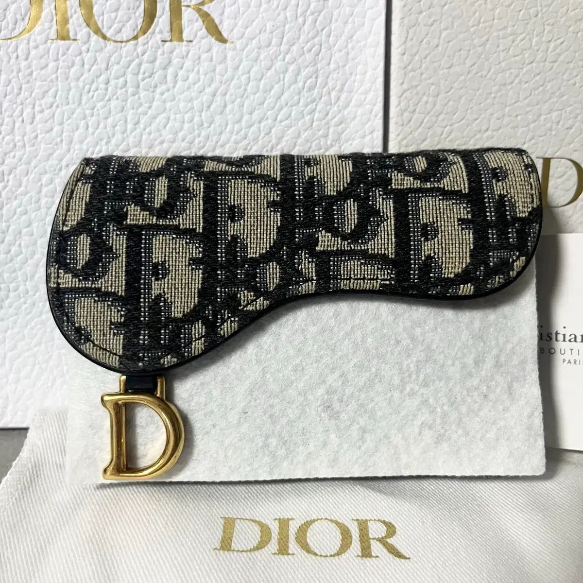 ほぼ新品 Dior オブリーク サドル カードウォレット