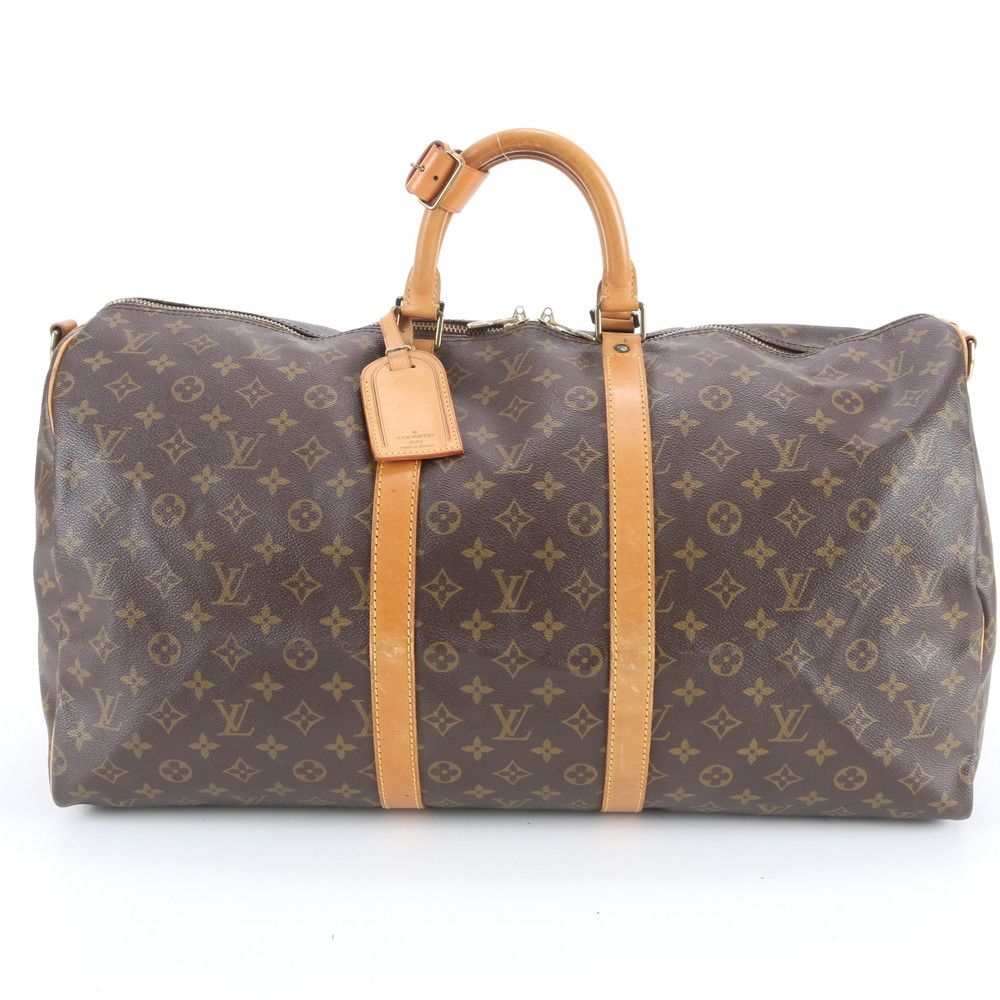 美品 ルイヴィトン モノグラム キーポル 55 M41424 レザー ボストン バッグ 出張 旅行 トート トラベル メンズ RWE EA31-1【中古】