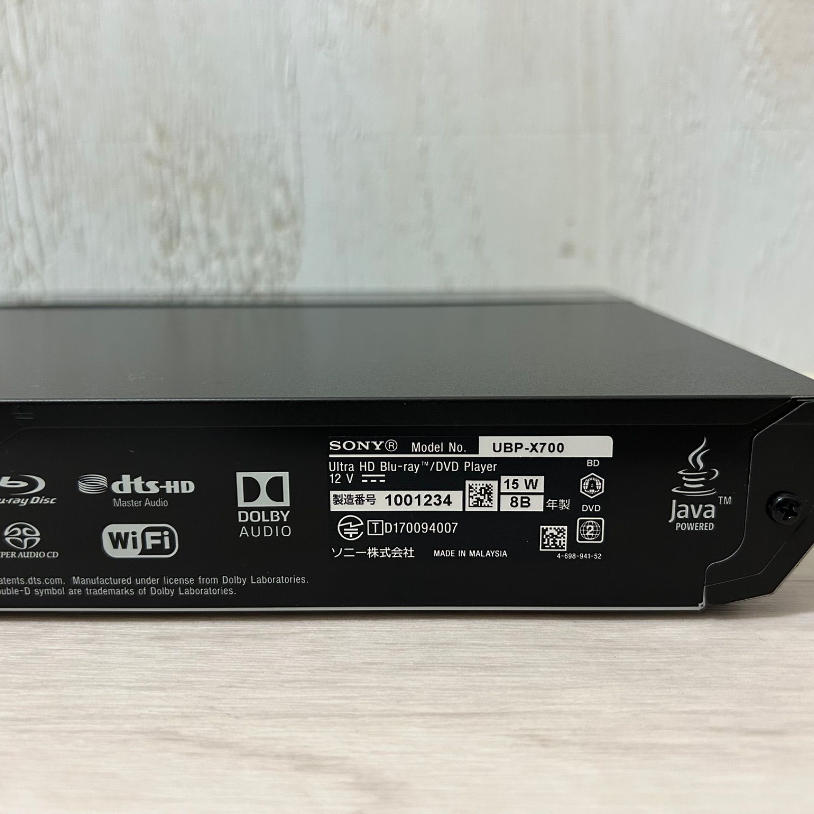 美品 SONY Ultra HD Bru-ray DVDプレーヤー UBP-X700 2018年製 取説付 