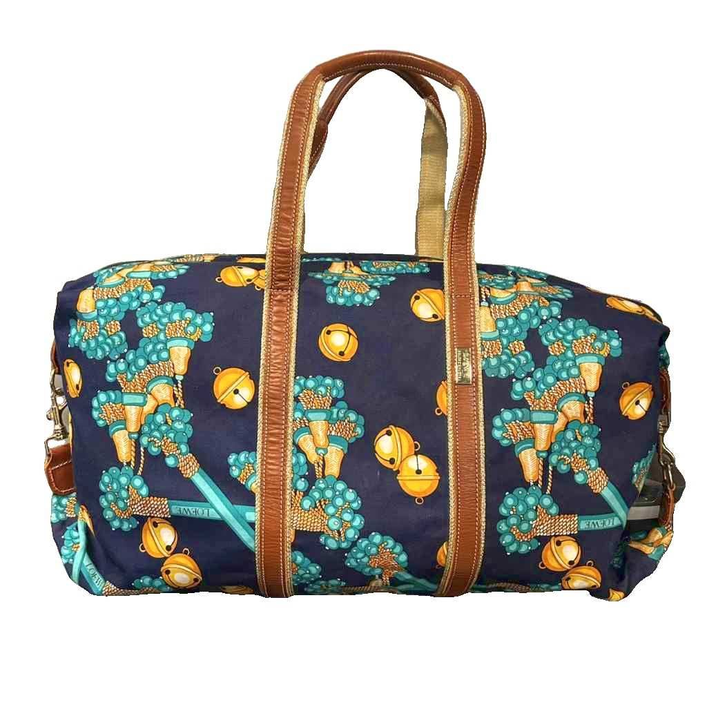 希少　ロエベ ボストンバック 2way　総柄 大容量 リピート柄 キャンバス ロエベ LOEWE COLECCION JEREZ コレクションライン ボストンバッグ