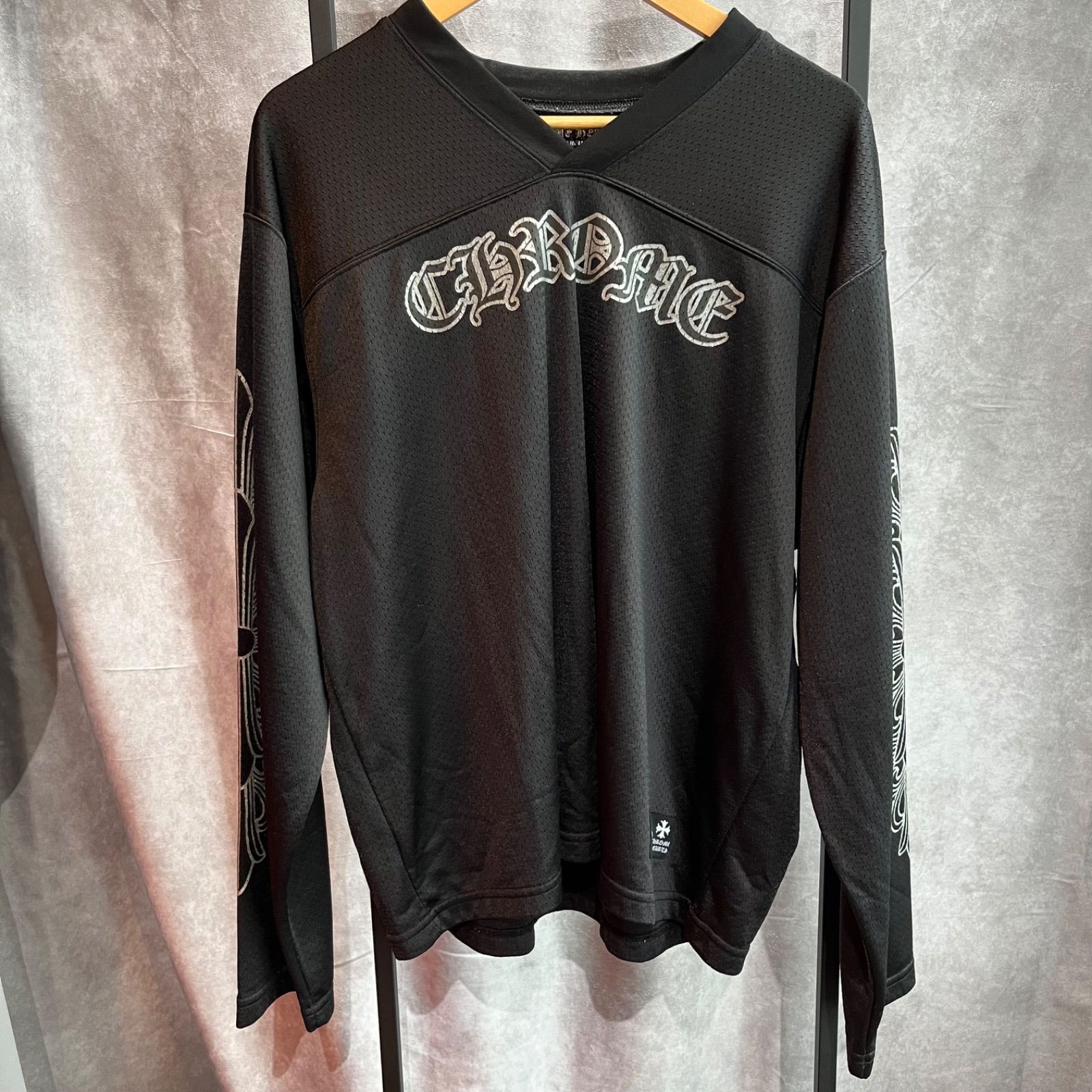 クロムハーツ　長袖カットソー　MESH　メッシュ　ブラック　Lサイズ　AB品