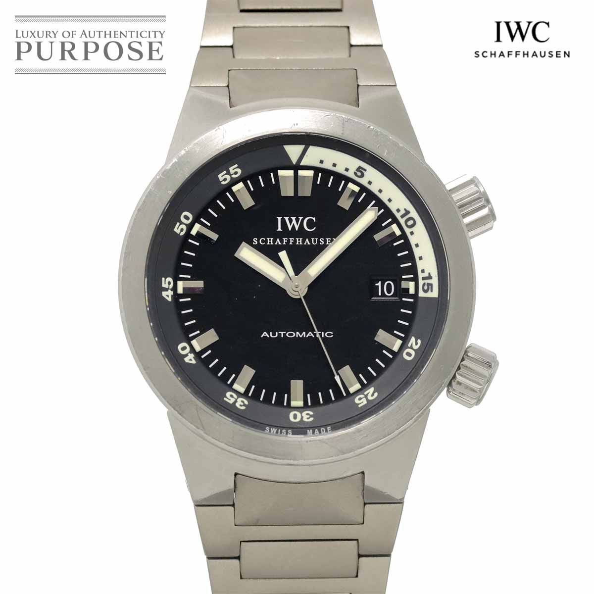 IWC インターナショナルウォッチカンパニー アクアタイマー IW354807 デイト 黒 ブラック SS ステンレス 純正ベルト 純正尾錠 メンズ 自動巻き【6ヶ月保証】【腕時計】【中古】 アクアタイマー IWC IW354807 メンズ 中古 腕時計 ブラック