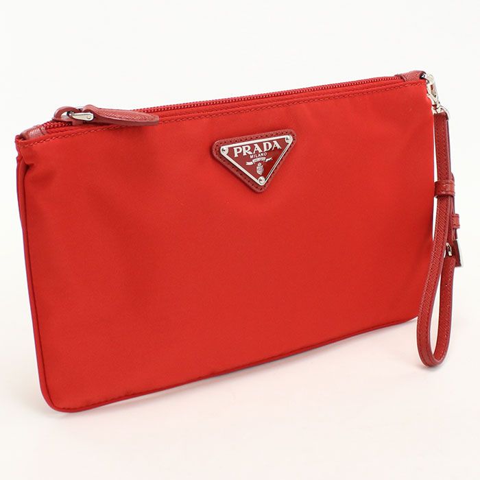 PRADA プラダ トライアングルロゴ 1NH545 ポーチ ナイロン【中古】 レディース