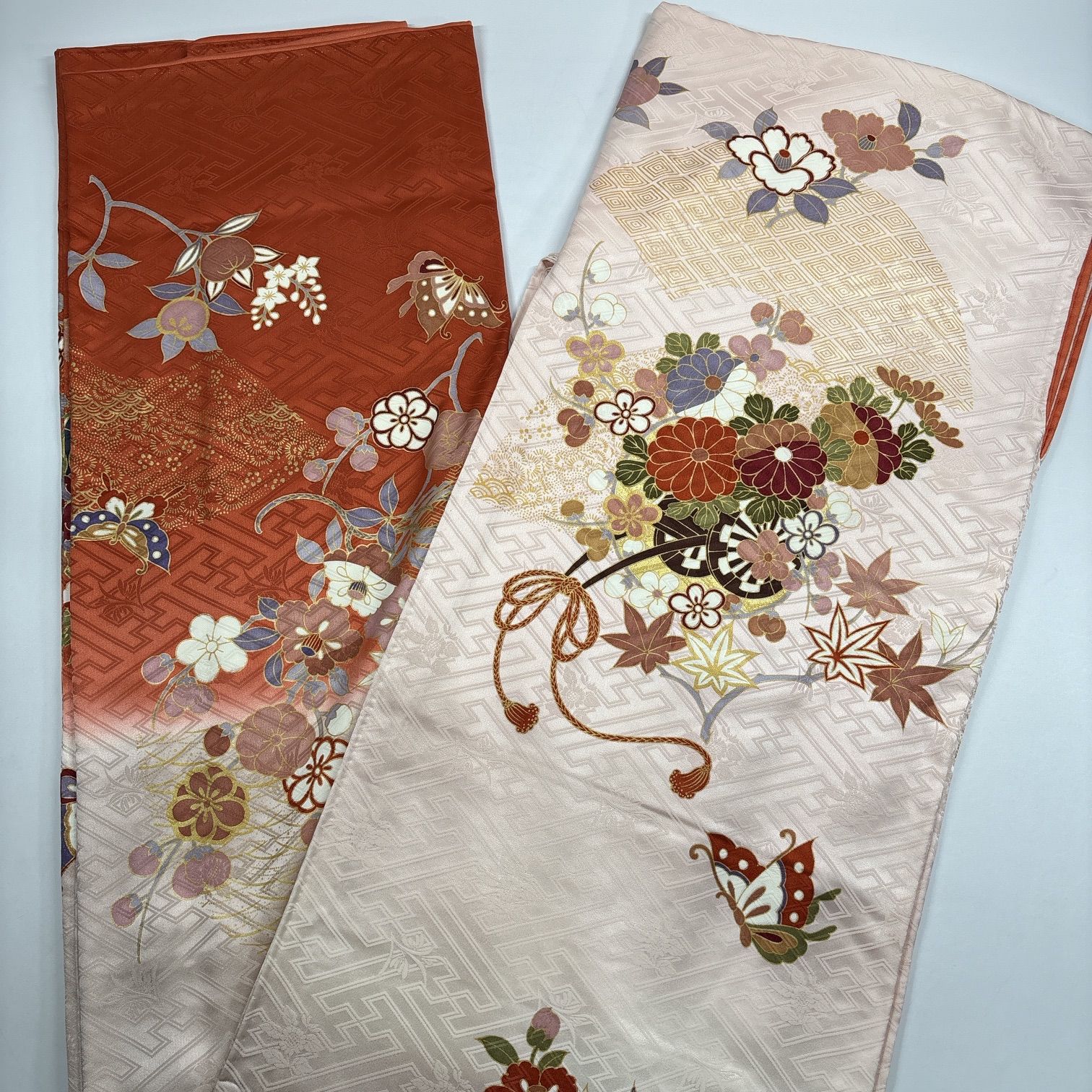 振袖 4枚 正絹 着物まとめ売り【6473】同梱購入歓迎 リメイク用 着付け