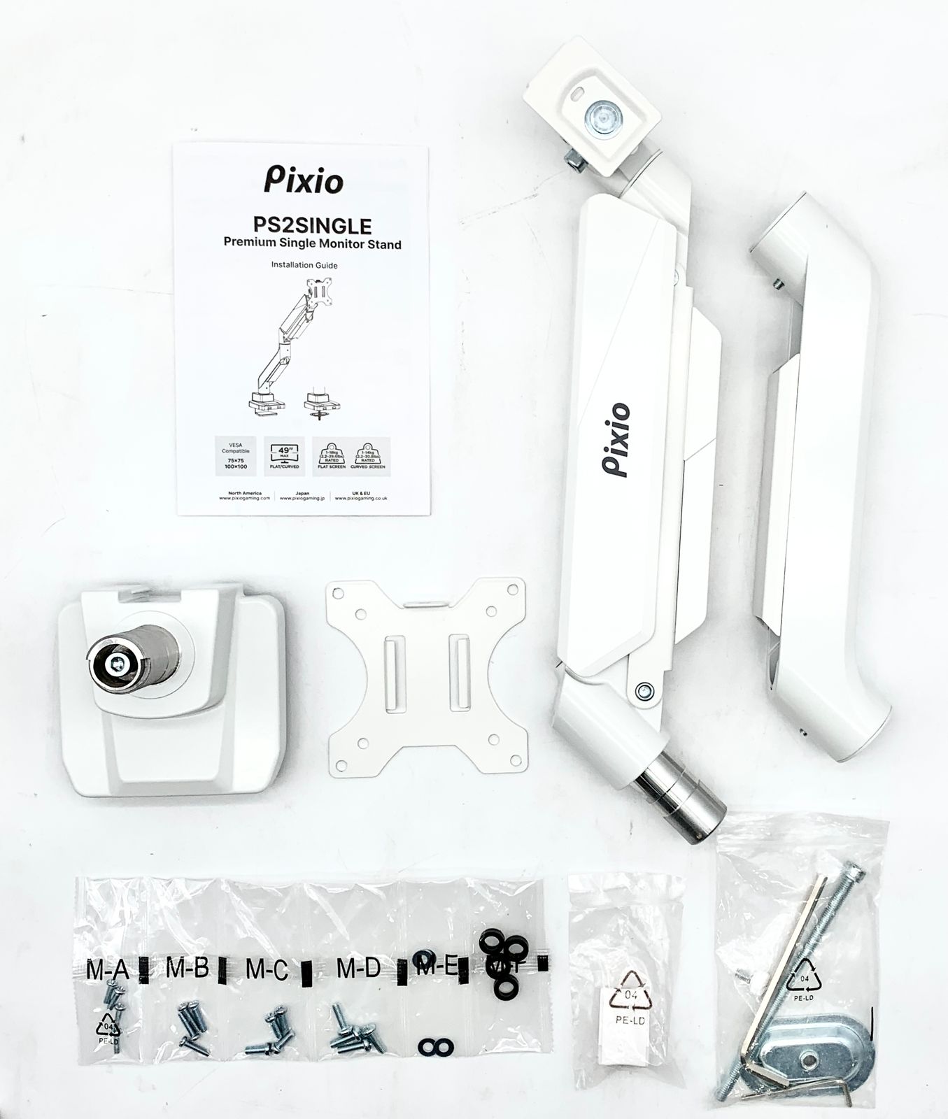美品】Pixio PS2SW モニターアーム ホワイト 18kg対応 - メルカリ