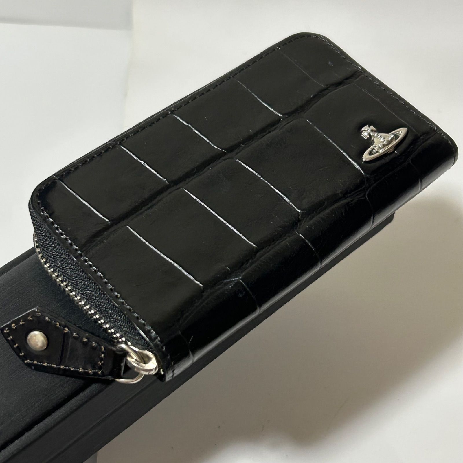 Vivienne Westwood ヴィヴィアンウエストウッド コインケース カード入れ クロコ型押し レザー ブラック B6175060W