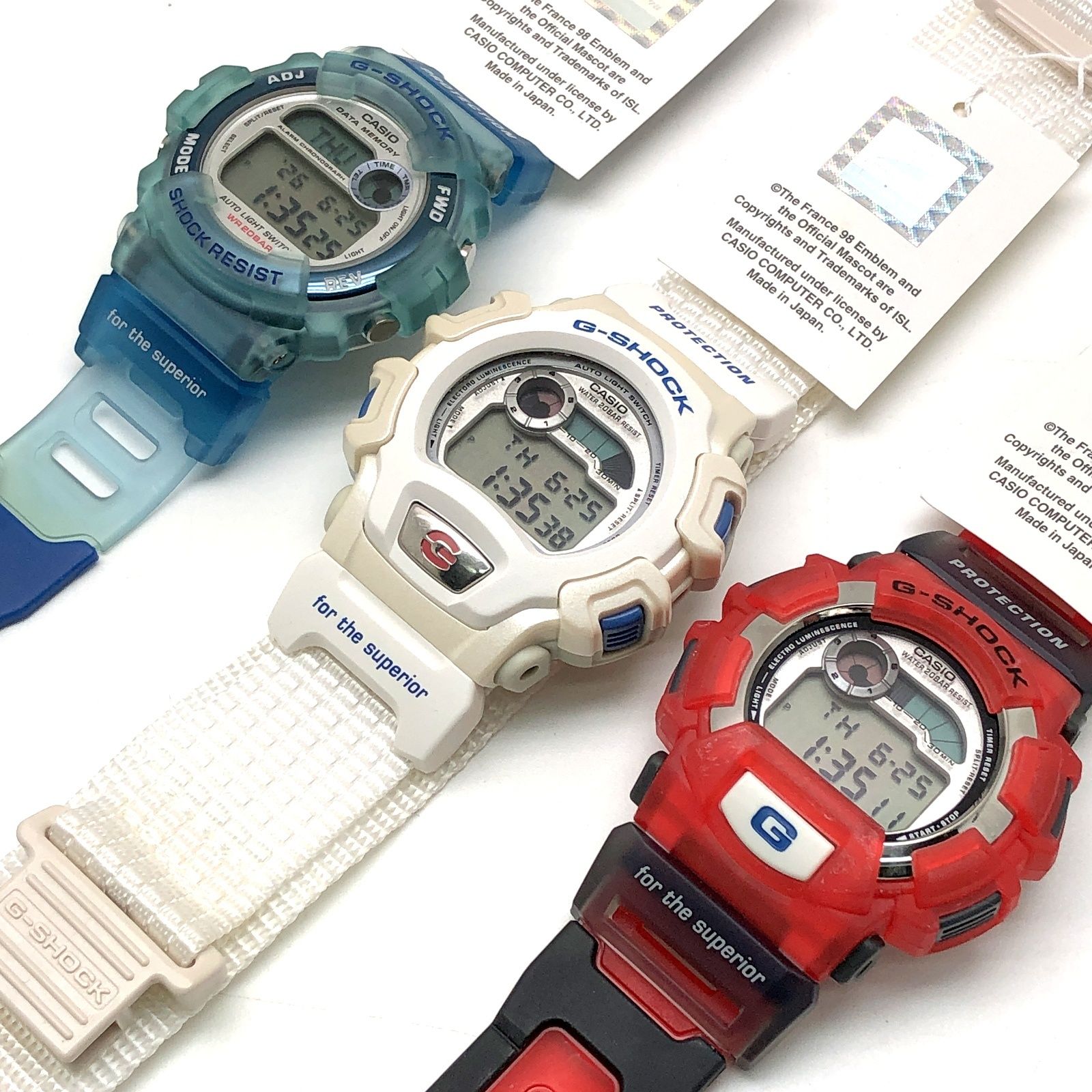 G-SHOCK ジーショック G-WCUP98 ワールドカップ フランス オフィシャル コラボ 3本セット 専用ケース付 1998年5月発売