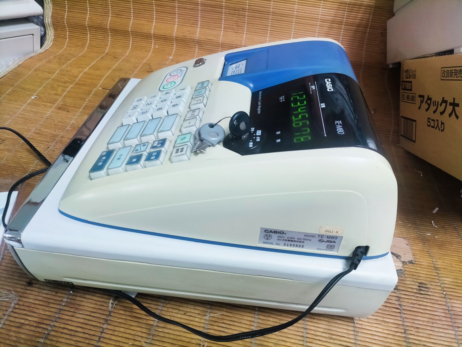 カシオレジスター TE-M80 中古品 人気機種感熱紙 送料無料 101033