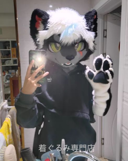 狼　犬　猫　着ぐるみ ヘッド全頭　ヘッド ケモノ ファースーツ ぬいぐるみ コスプレ コスチューム Kurumi 一点物 C989