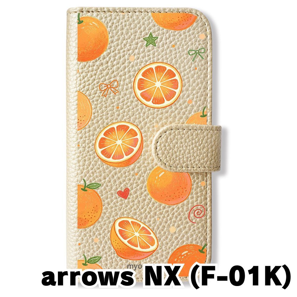 新品未使用】 F-01K arrows NX 手帳型スマホ ケース (色：シャンパン