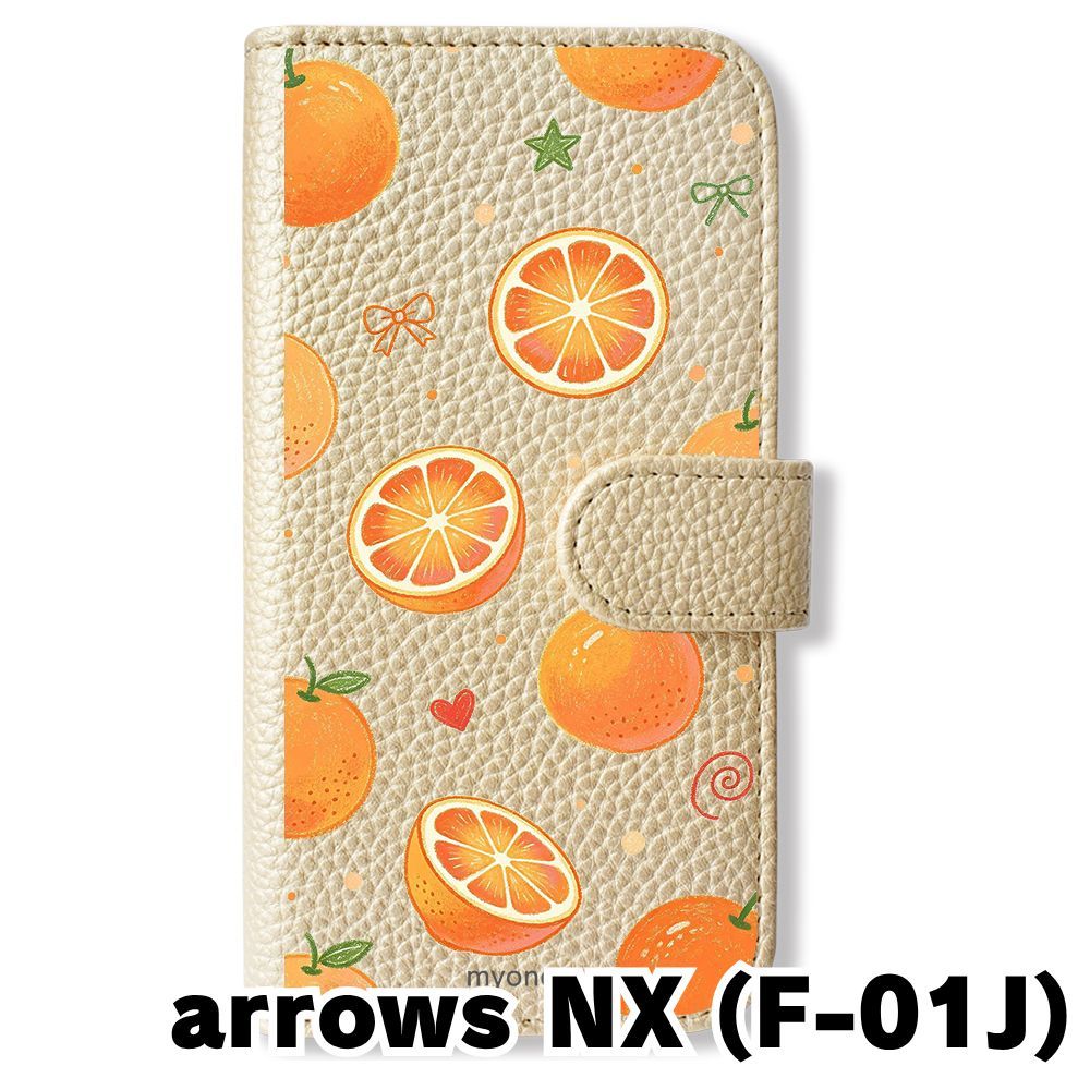 新品未使用】 F-01J arrows NX 手帳型スマホ ケース (色：シャンパン