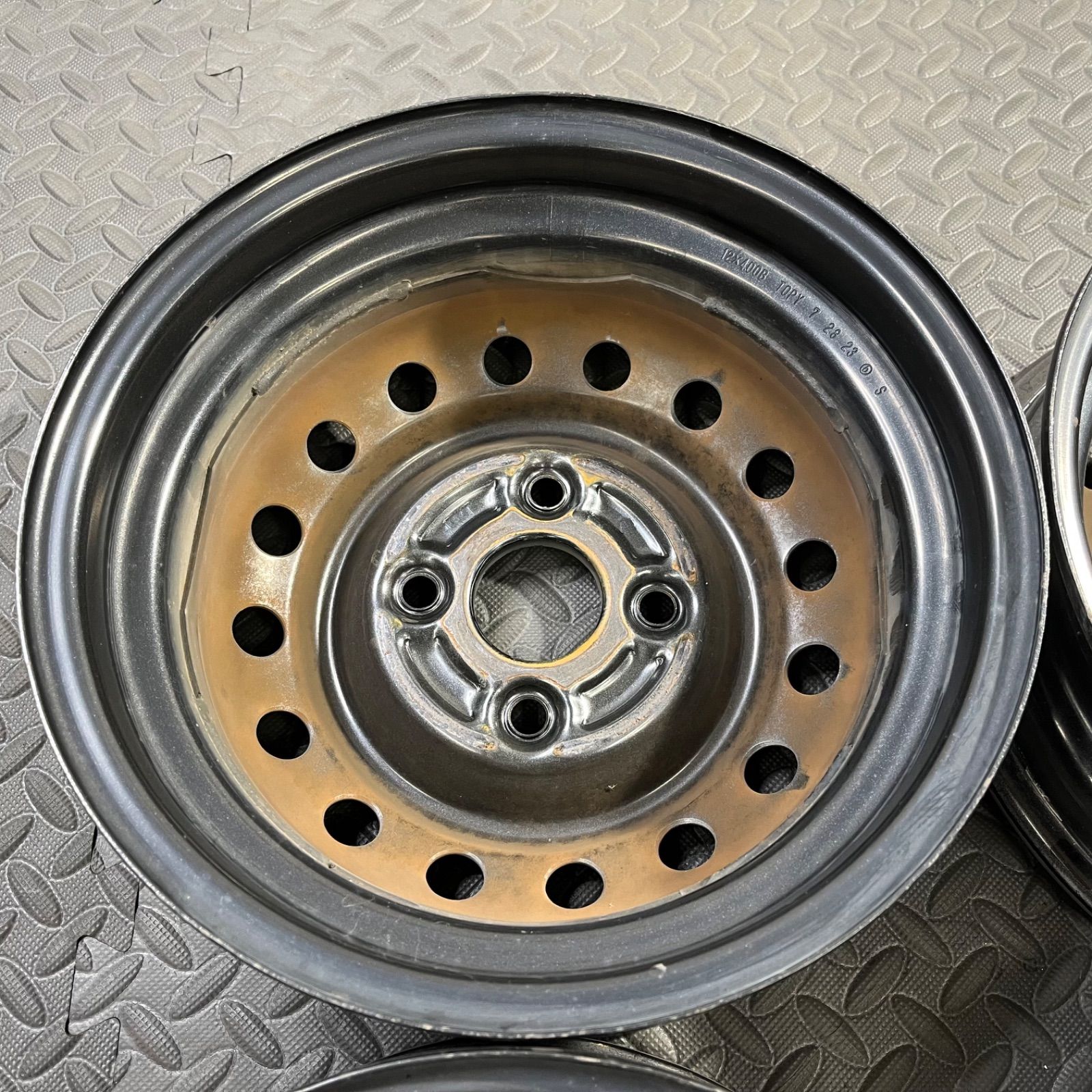 スズキ 鉄チンホイール 4本 DA17 スチールホイール 12インチ スズキ純正スチールホイール 12×4J+45 PCD100/4H キャリィ エブリイ