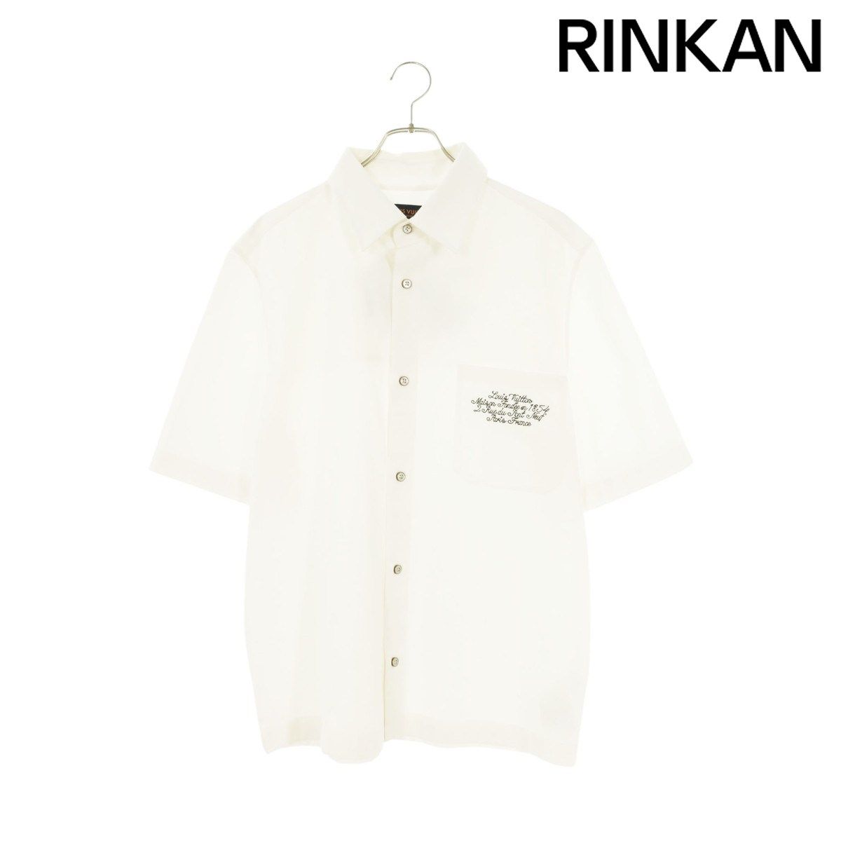 ルイヴィトン RM252M IKE HTS76W エンベリッシュド 刺繍コットン半袖シャツ メンズ S