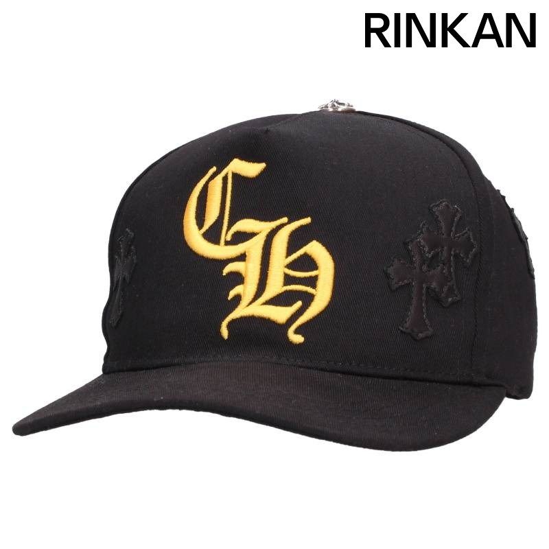 クロムハーツ CH HAT クロスパッチ付きCH刺繍ベースボールキャップ帽子 メンズ