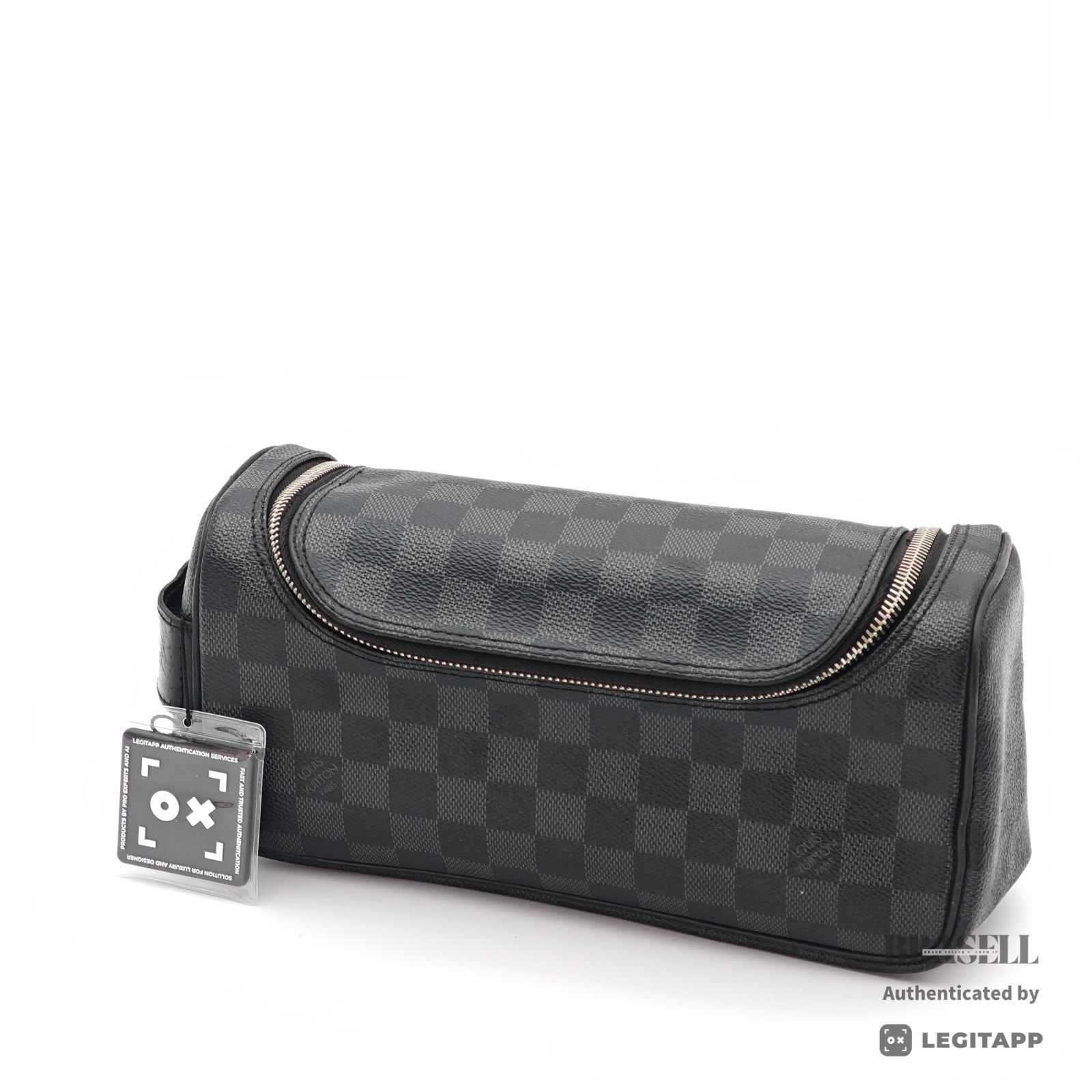 LOUIS VUITTON トワレ N47625 バッグ ポーチ 小物れ 旅行 トラベル 横長 筒 ブラック/グレー レディース