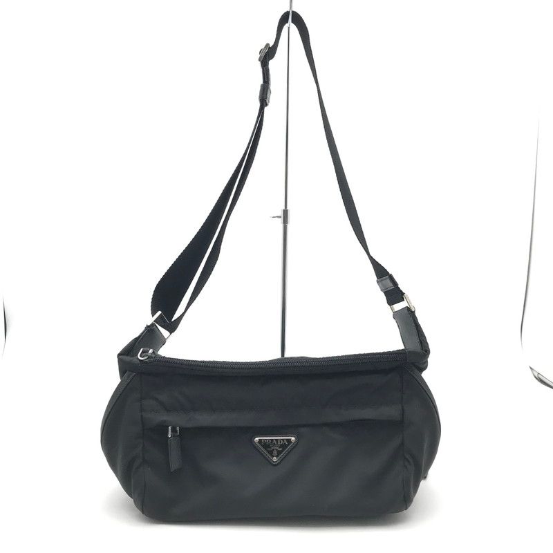 【中古品】 PRADA プラダ RE NYLON SHOULDER BAG BLACK ナイロンショルダーバッグ カバン カラーブラック 【180-260626-ky-92-fuzh】