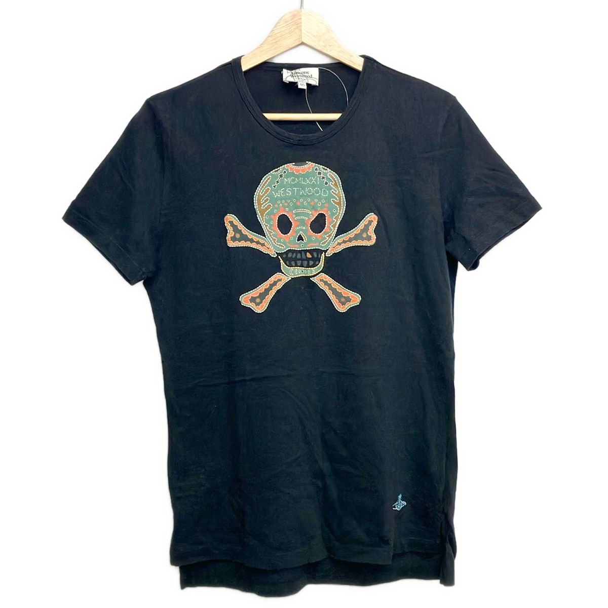 Vivienne Westwood MAN(ヴィヴィアンウエストウッドマン) 半袖Tシャツ サイズ46 XL メンズ - 黒×カーキ×マルチ スカル