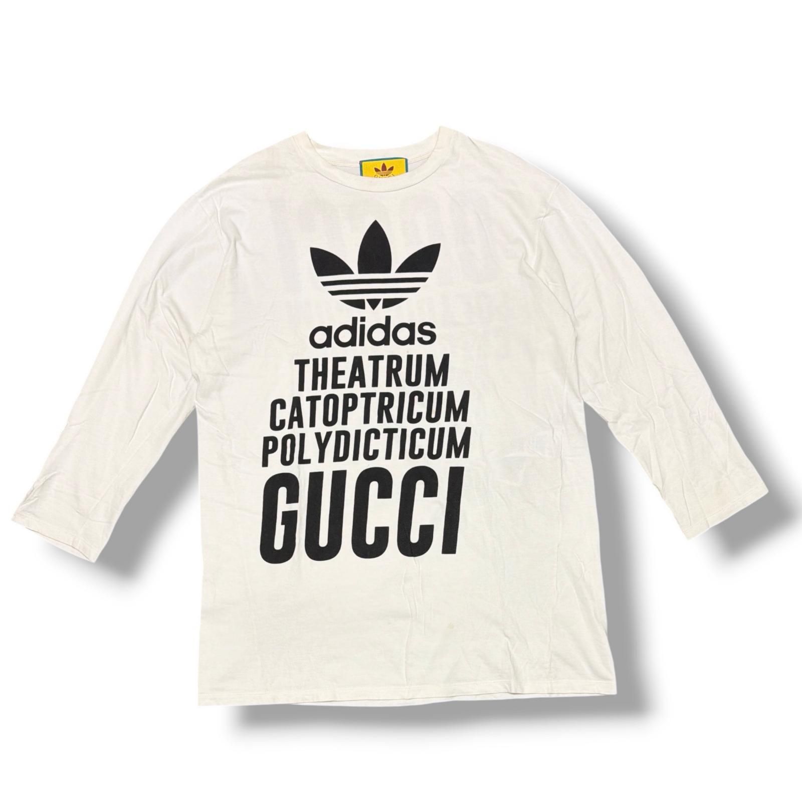 GUCCI × adidas ロゴプリントカットソー 長袖Tシャツ グッチ × アディダス 721393 ホワイト M （2011M） 14,652円