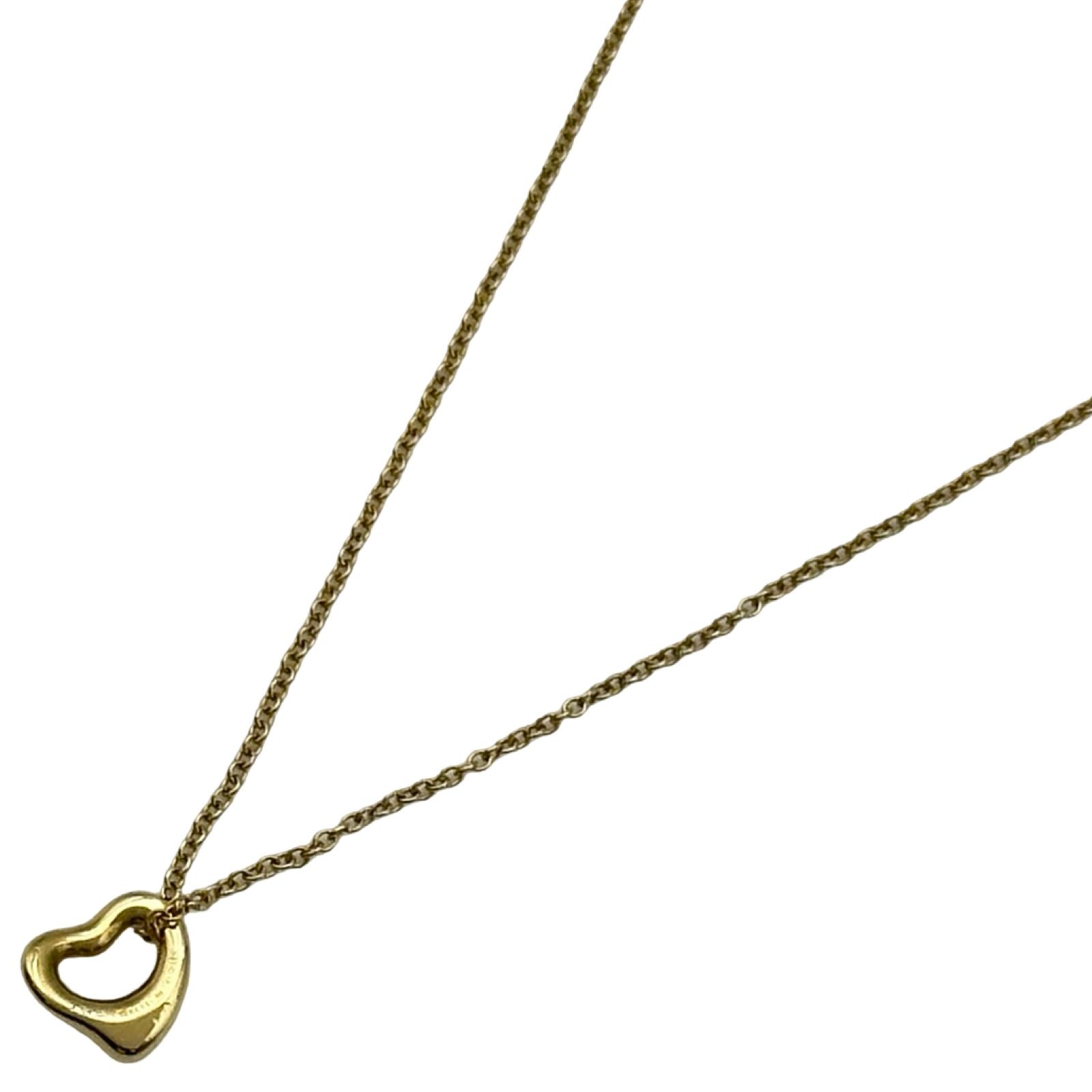 ティファニー TIFFANY＆CO オープンハートネックレス エクストラミニ ゴールド Au750 ジュエリー