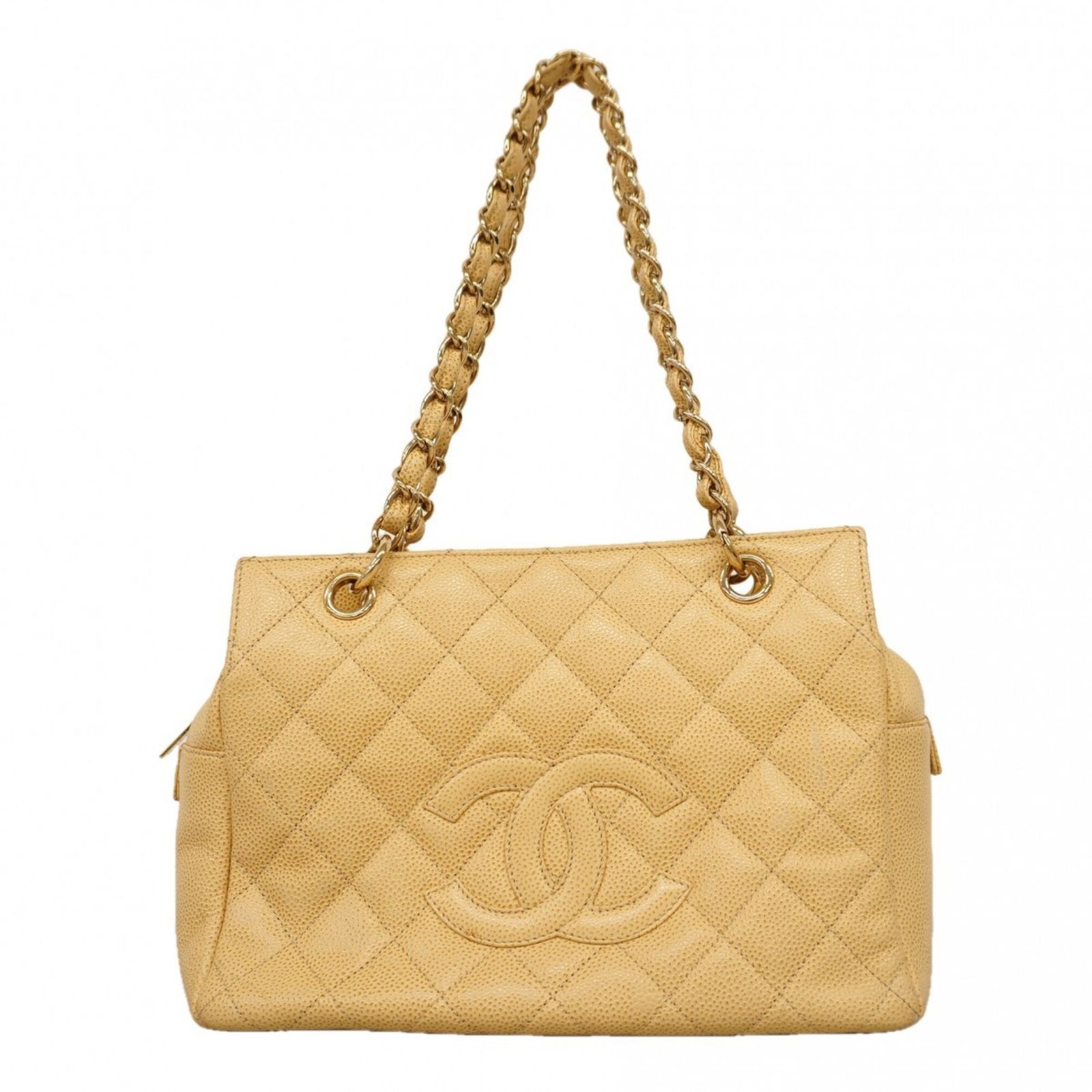 シャネル(Chanel) シャネル トートバッグ・チェーントート マトラッセ キャビアスキン ベージュ レディース P3057339