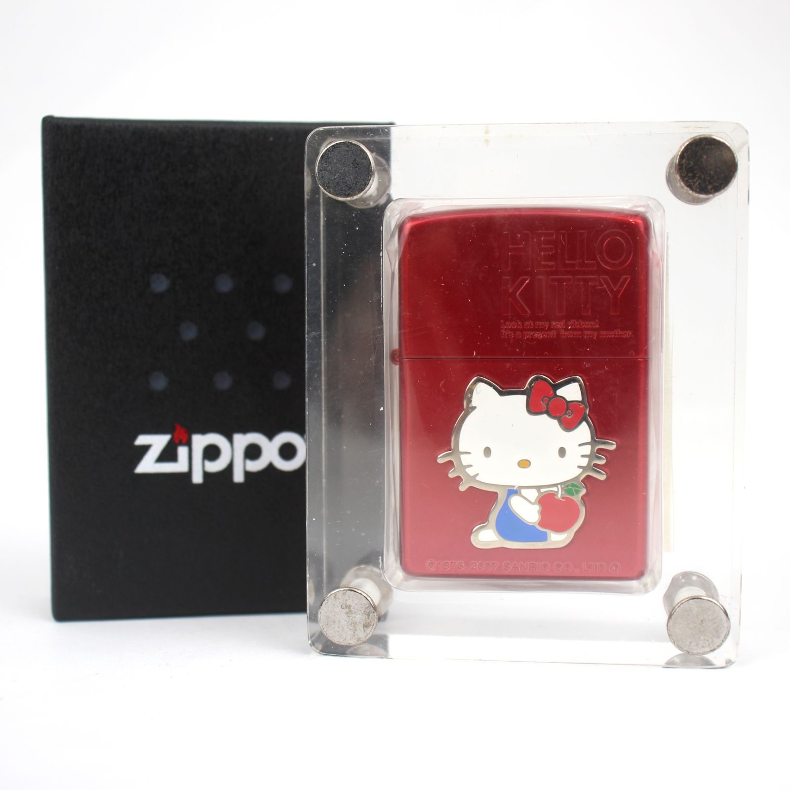希少品☆ZIPPO HELLO KITTY ハローキティ 立体メタル イオンレッドカラー