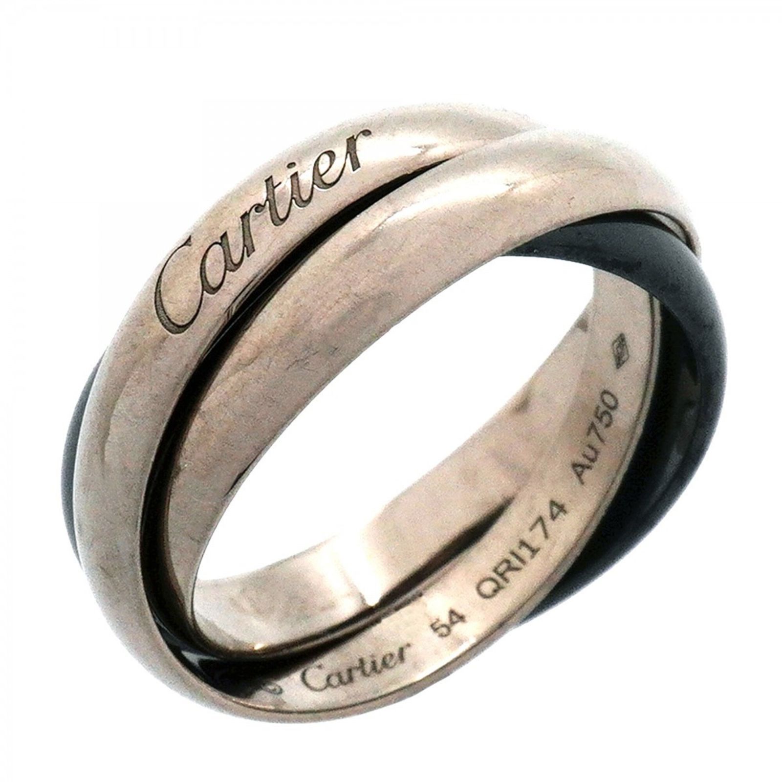 カルティエ(Cartier) カルティエ リング トリニティ クラシックモデル 18KWG ホワイトゴールド セラミック ブラック ＃54レディース 129,017円
