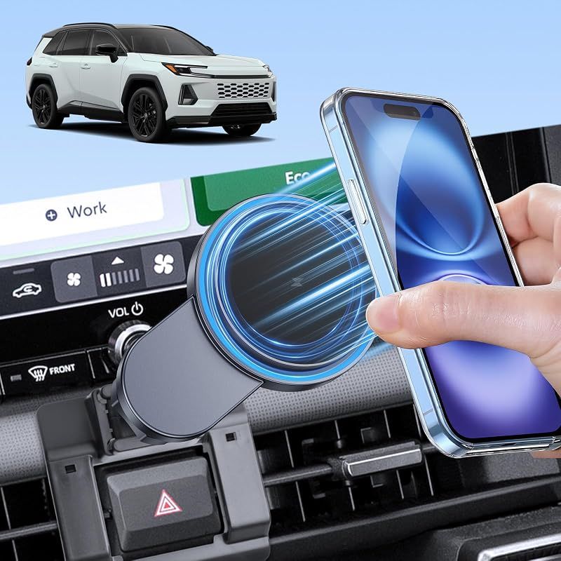 【新品】 【BIXUAN】トヨタ RAV4 60系 スマホホルダー 新型ラブ4 携帯ホルダー[スマホに充電可能] マグネット マグセーフ Magsafe対応 スマホ置き 超強磁力 車用 360度回転 車載ホルダー Toyota パーツ内装 カー アクセサリー