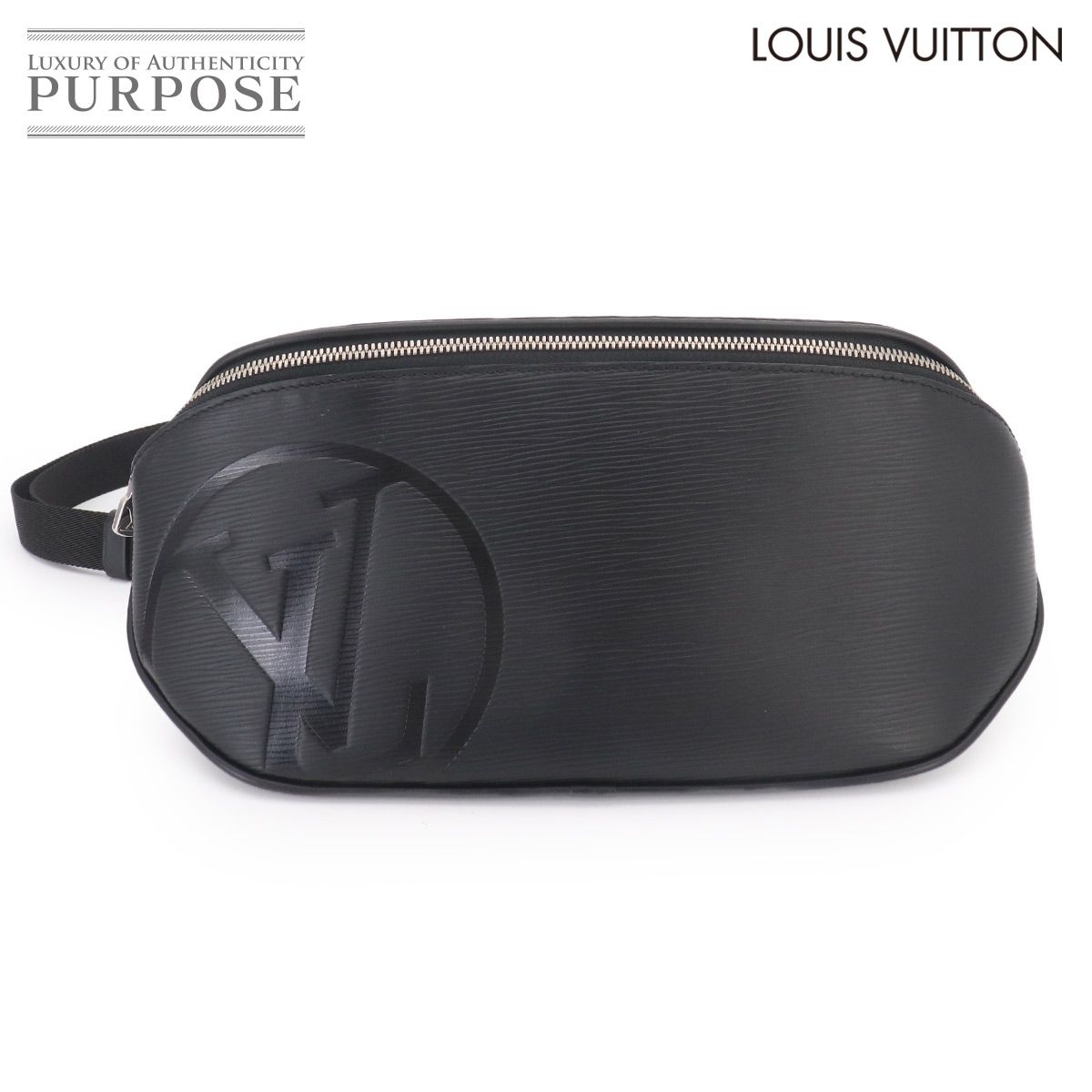 新品同様 ルイ ヴィトン LOUIS VUITTON エピ LV サークル バムバッグ ボディ バッグ レザー ノワール M53300 シルバー 金具 90329220