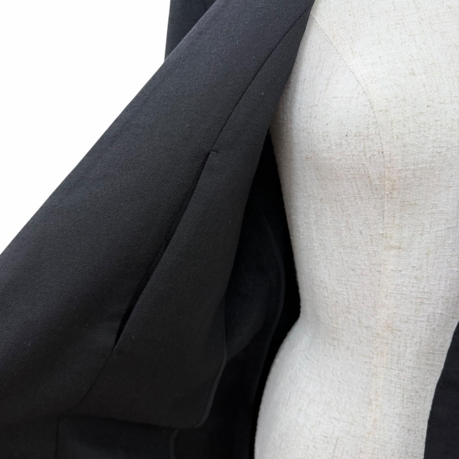 極美品☆Maison Margiela 1 10 メゾンマルジェラ 26SS S51BN0441 ウール100％ ノーカラージャケット ブラック 38 イタリア製 正規品