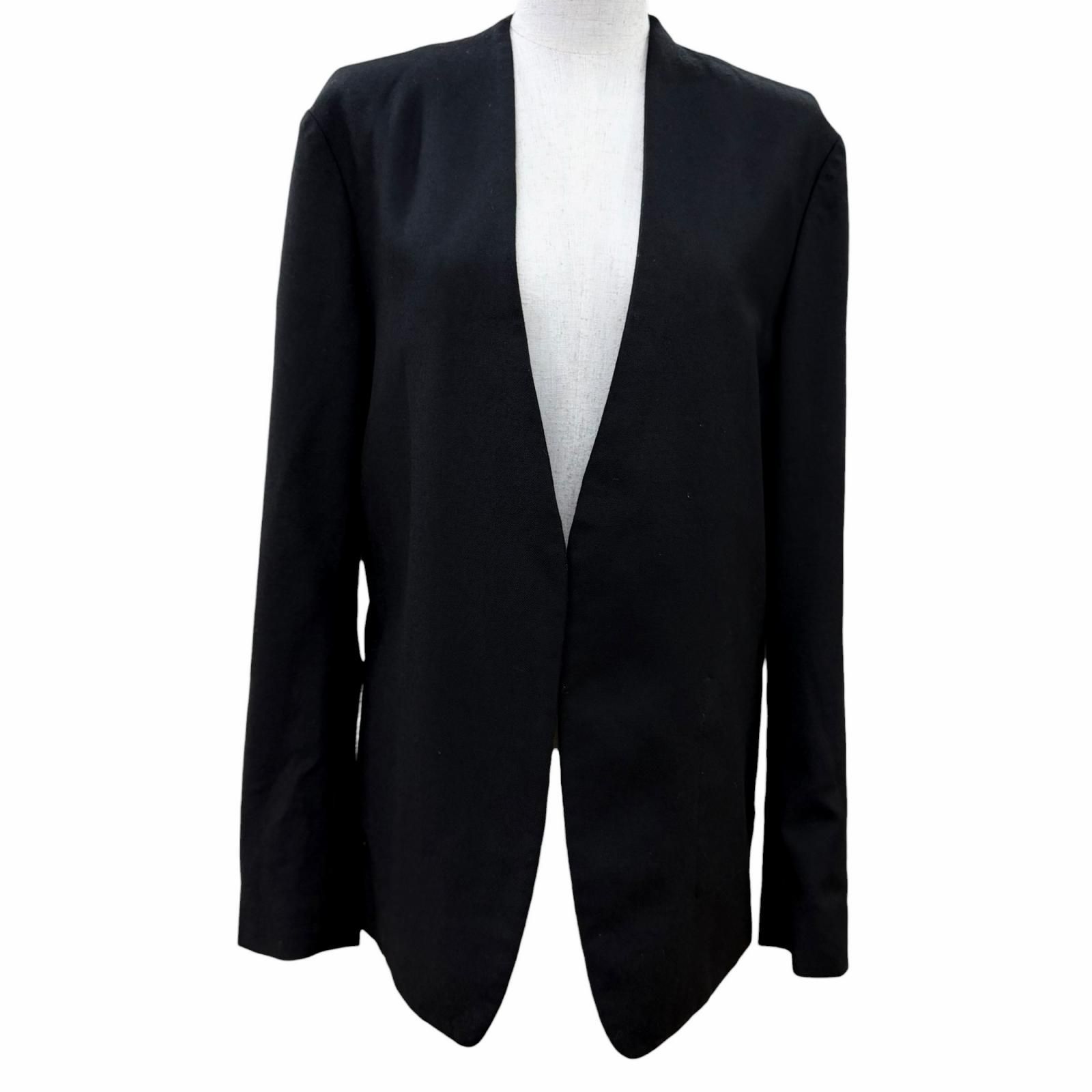 極美品☆Maison Margiela 1 10 メゾンマルジェラ 26SS S51BN0441 ウール100％ ノーカラージャケット ブラック 38 イタリア製 正規品