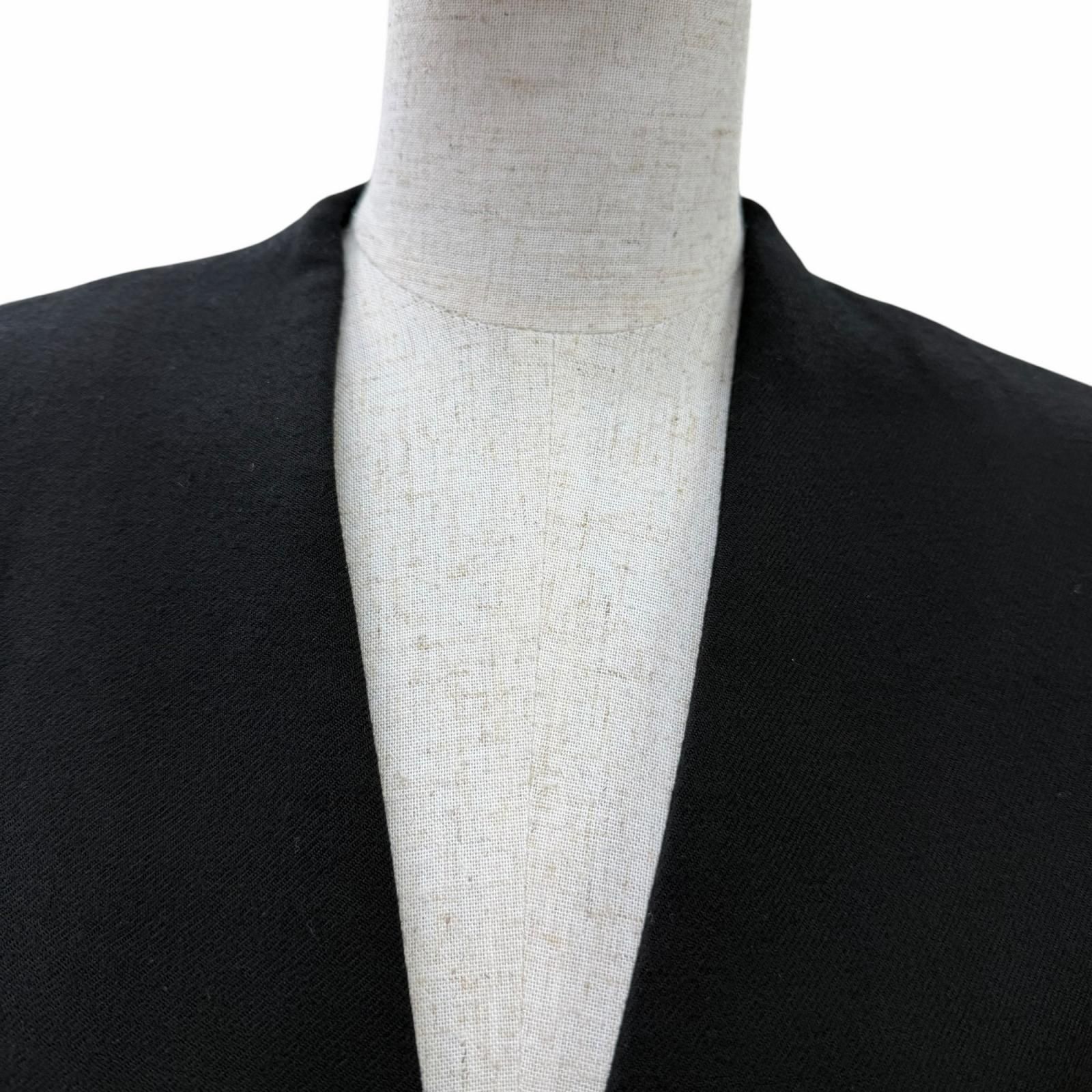 極美品☆Maison Margiela 1 10 メゾンマルジェラ 26SS S51BN0441 ウール100％ ノーカラージャケット ブラック 38 イタリア製 正規品