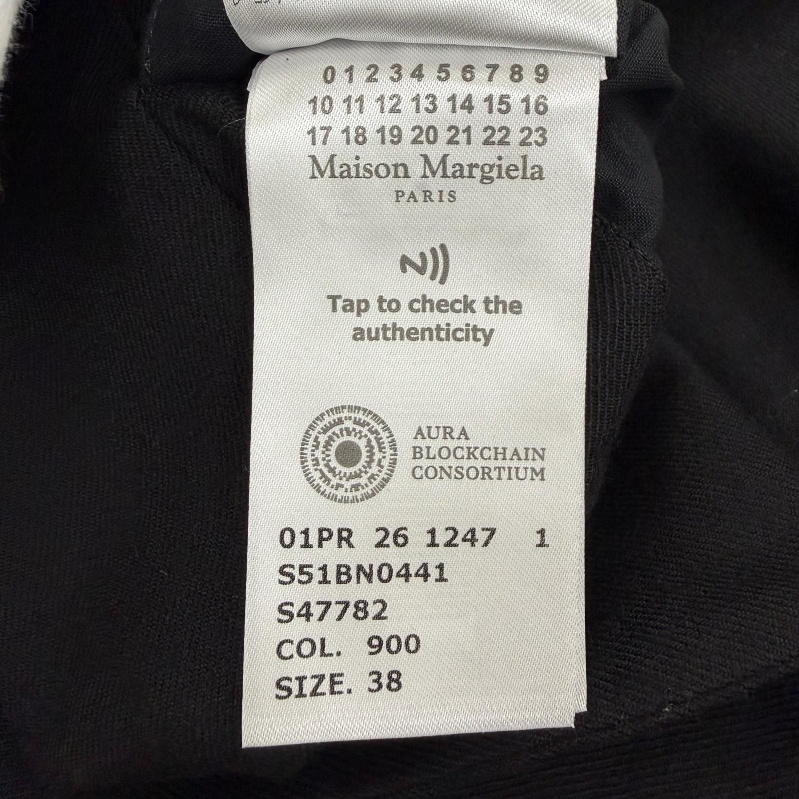 極美品☆Maison Margiela 1 10 メゾンマルジェラ 26SS S51BN0441 ウール100％ ノーカラージャケット ブラック 38 イタリア製 正規品